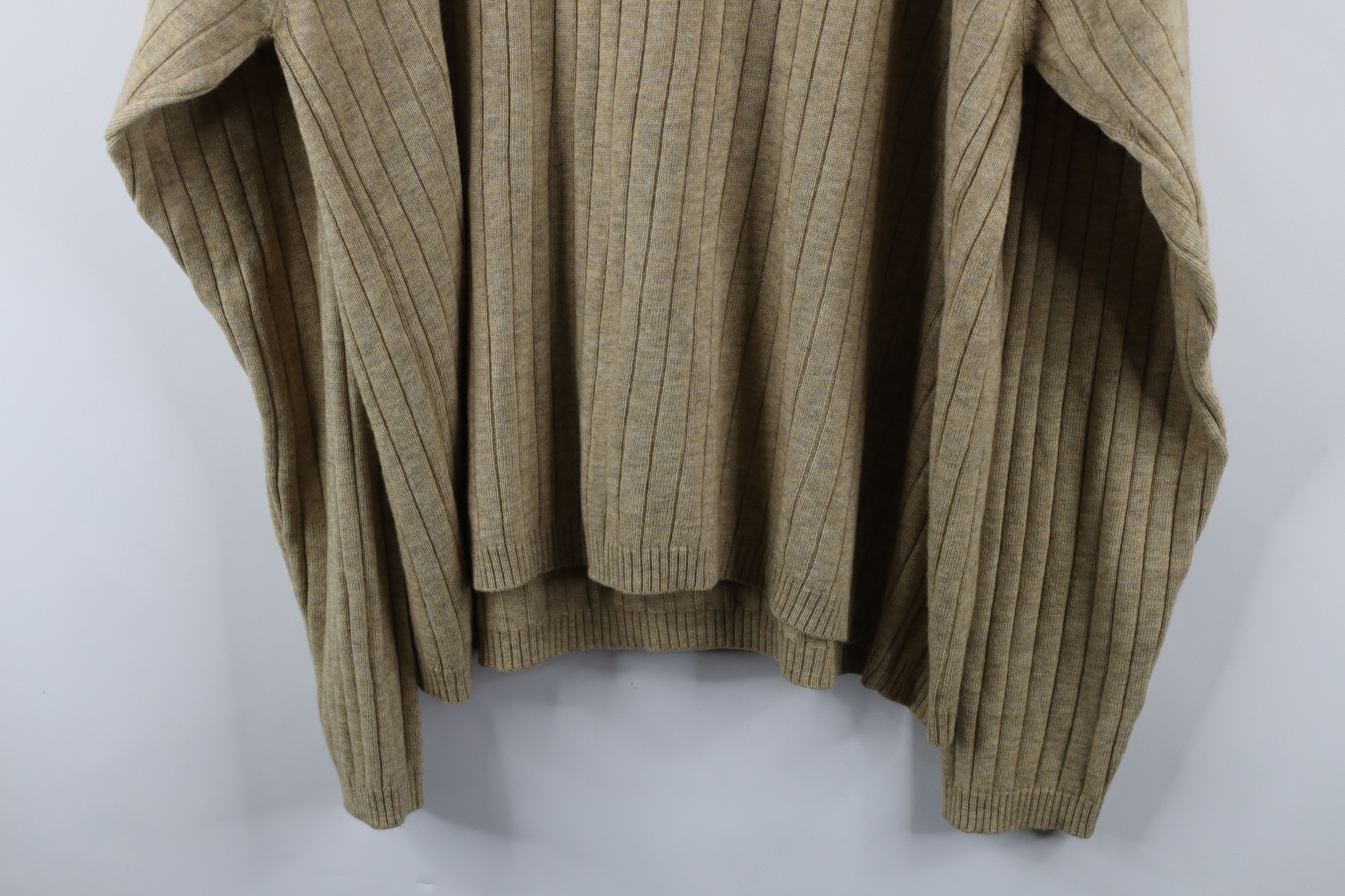 Vintage Vintage 90s Streetwear Wool Blend Ribbed Knit Sweater Beige Size US XL / EU 56 / 4 - 9 Thumbnail
