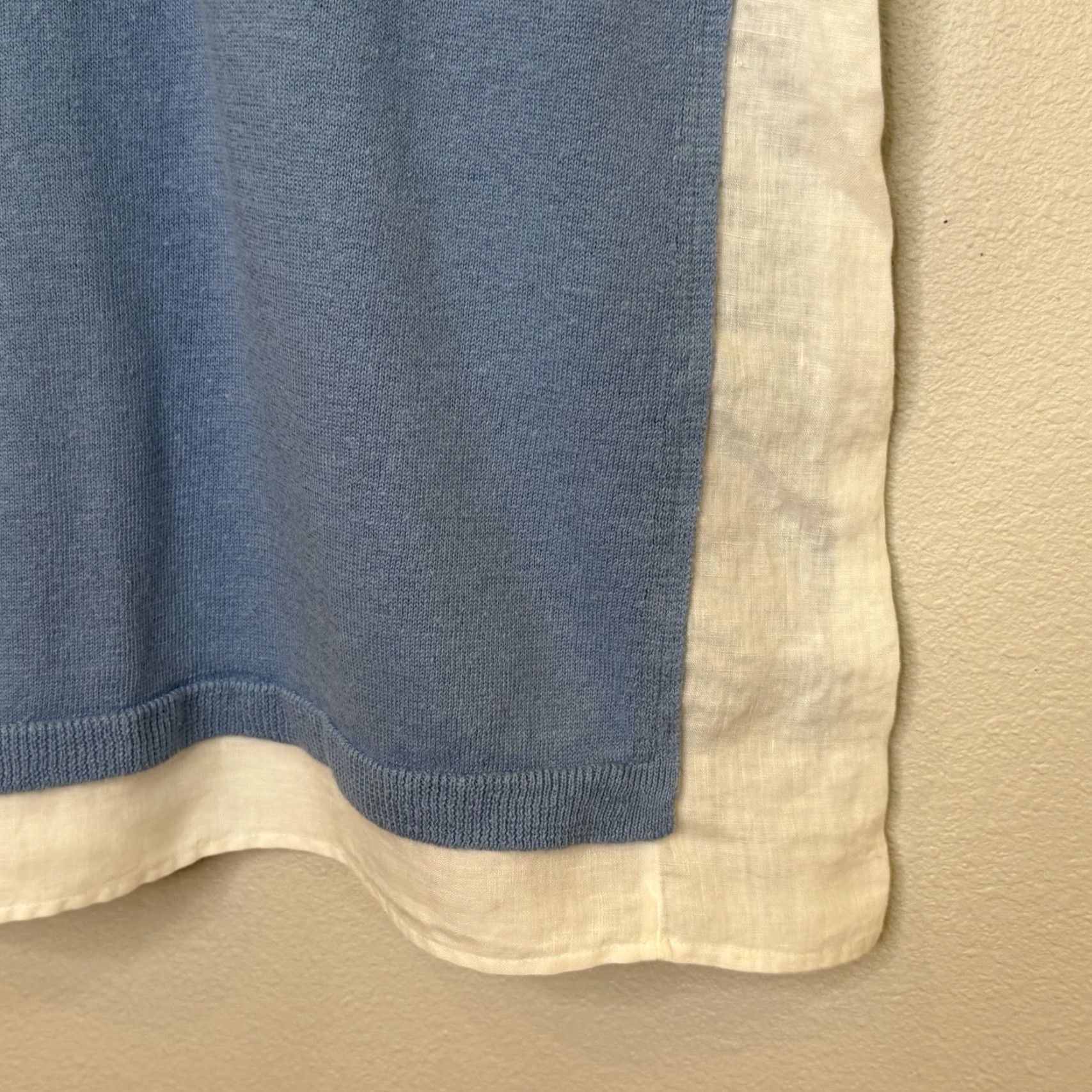 J. Jill J.Jill Pullover Sweater Blue L Tall 3/4 Sleeve Round Neck Layered Look Women Size L / US 10 / IT 46 - 4 Thumbnail