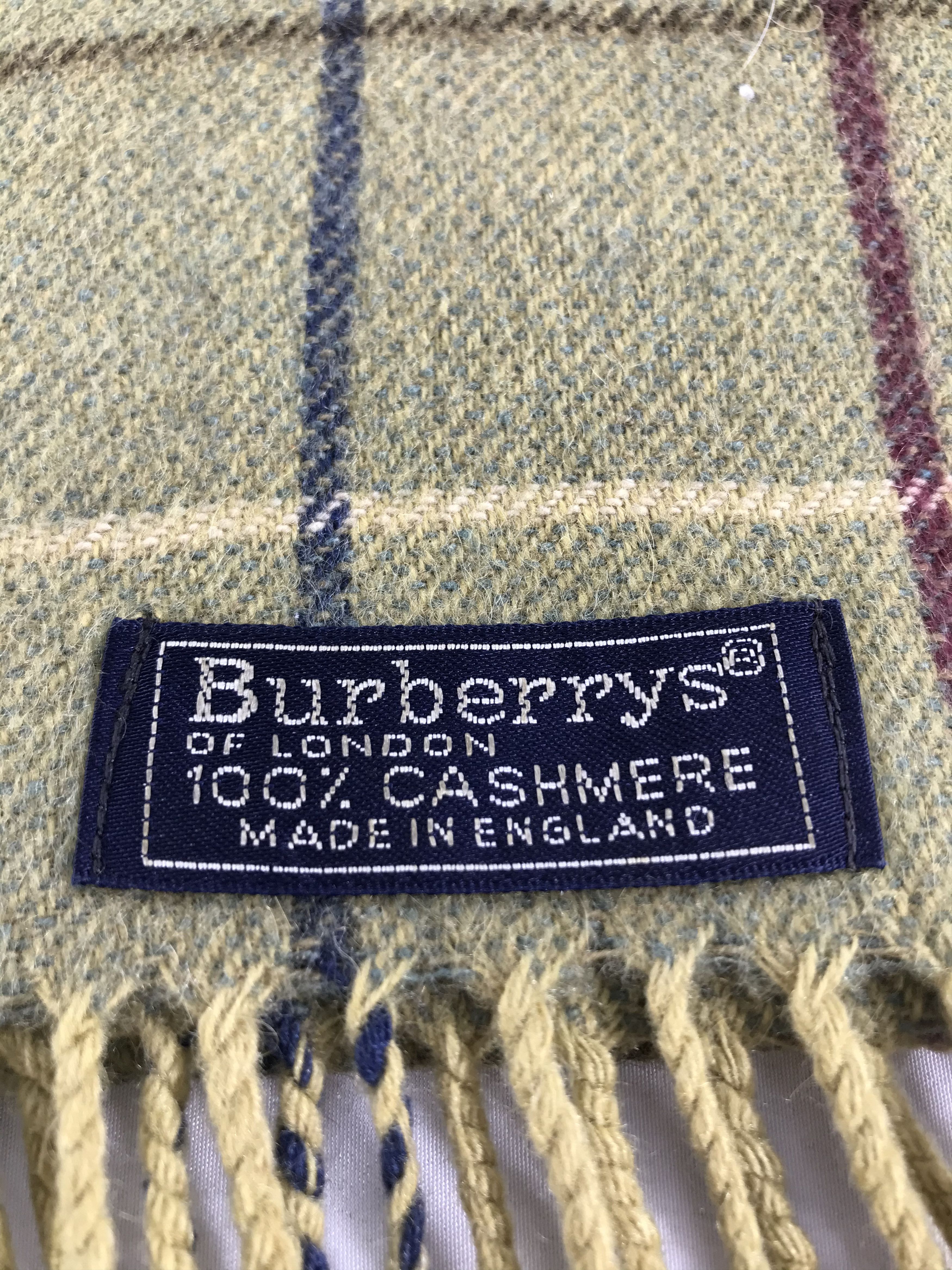 Burberry Burberrys Nova Check Green Cashmere Scarf Muffler V433 Size ONE SIZE - 4 Thumbnail