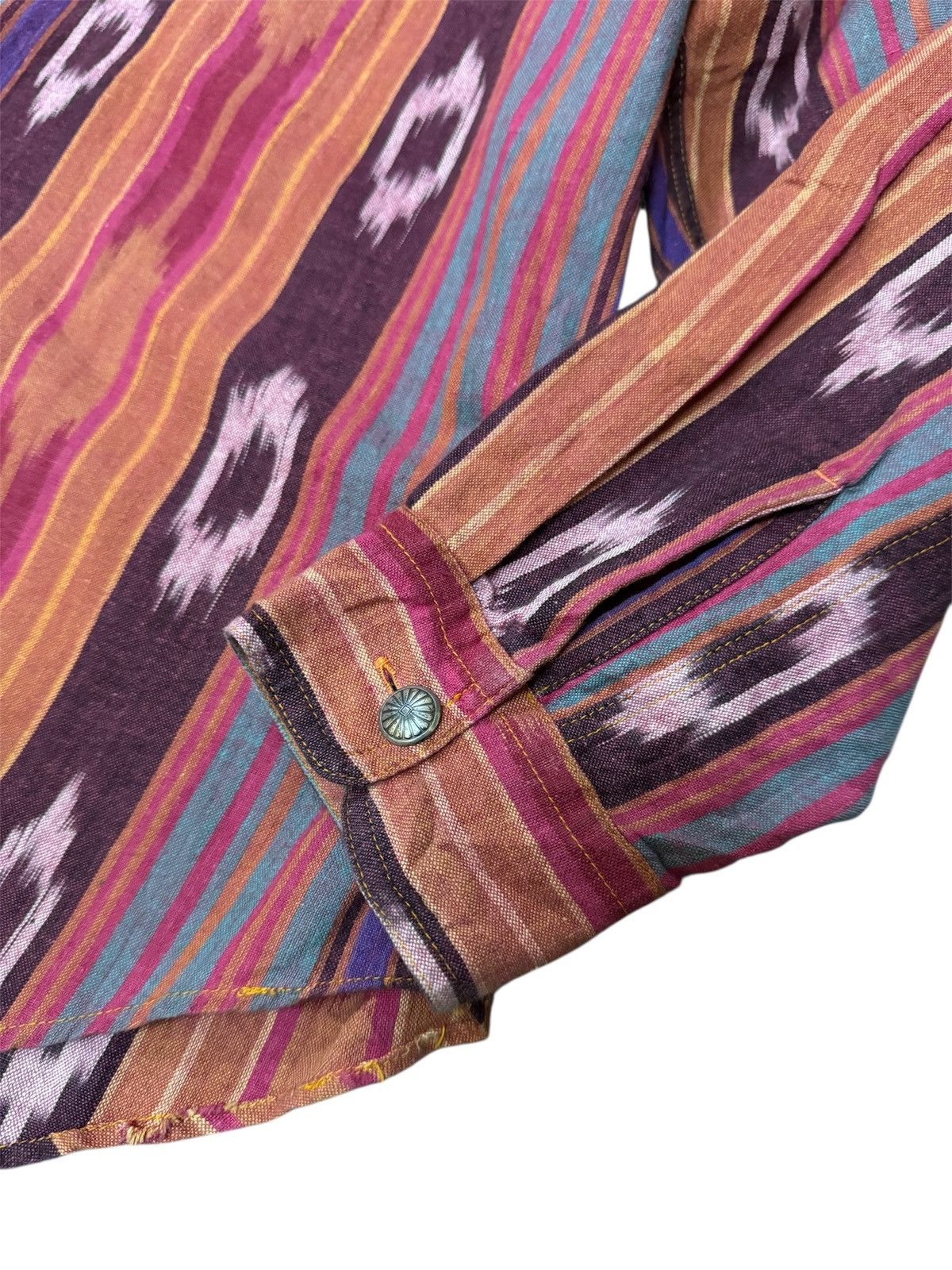 Indian Motorcycle × Japanese Brand × Vintage Vintage Indian Motorcycle Navajo Pattern Party Shirt Size US L / EU 52-54 / 3 - 3 Thumbnail