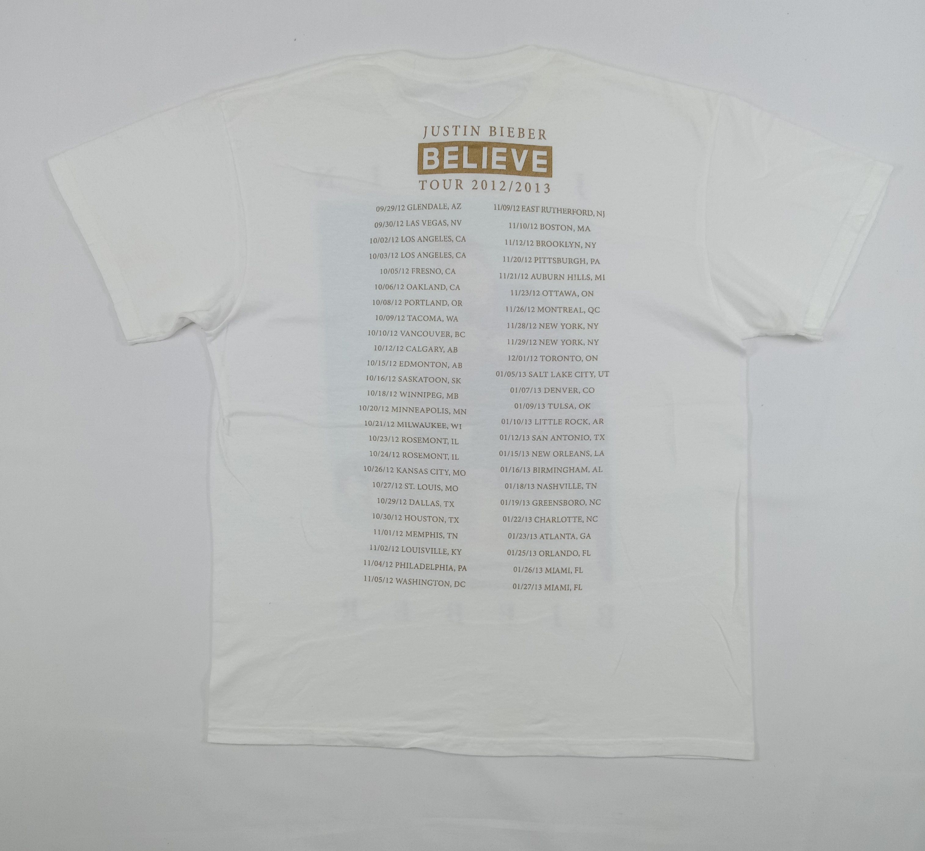 Justin Bieber Justin Bieber Believe Tour 2012/2013 T Shirt Size US L / EU 52-54 / 3 - 5 Thumbnail
