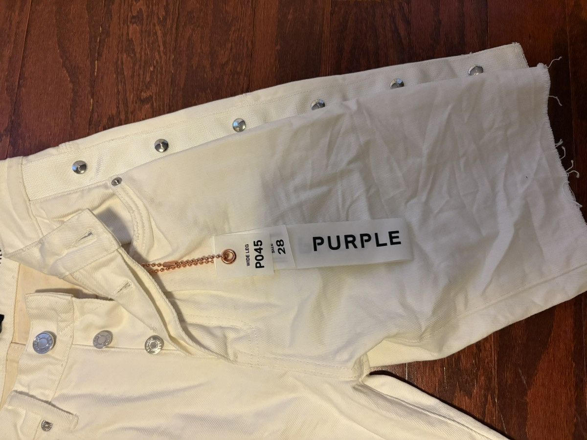 Purple Brand Purple Brand White Denim Shorts Snap Button Size US 28 / EU 44 - 3 Thumbnail