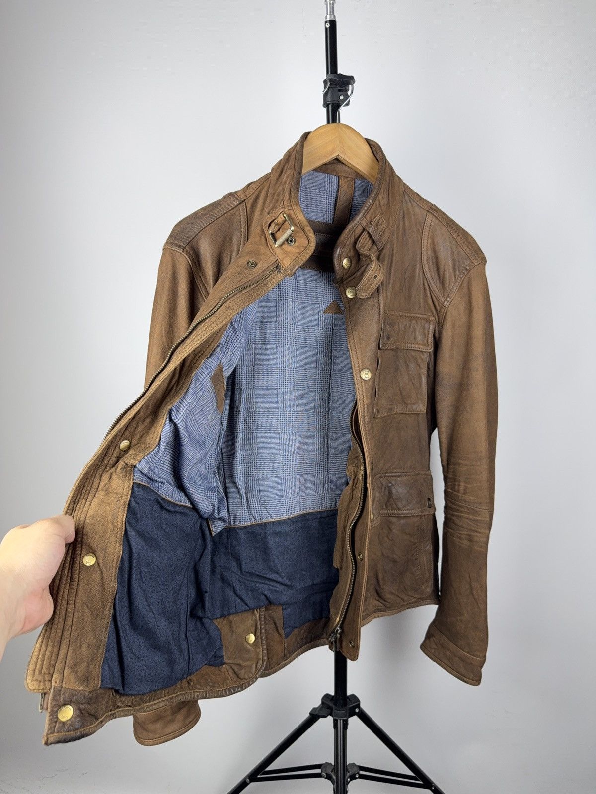 Massimo Dutti Vintage 90s Massimo Dutti Brown Leather Moto Western Jacket Size US L / EU 52-54 / 3 - 13 Thumbnail