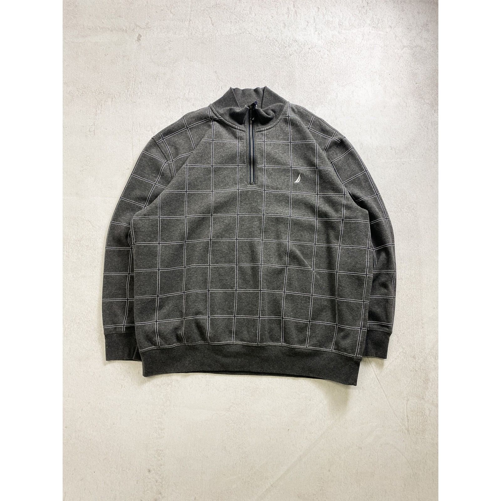Nautica Vintage 00s Nautica Grey 1/4 Zip Sweatshirt - Men's 3XL Size US XXL / EU 58 / 5 - 1 Thumbnail