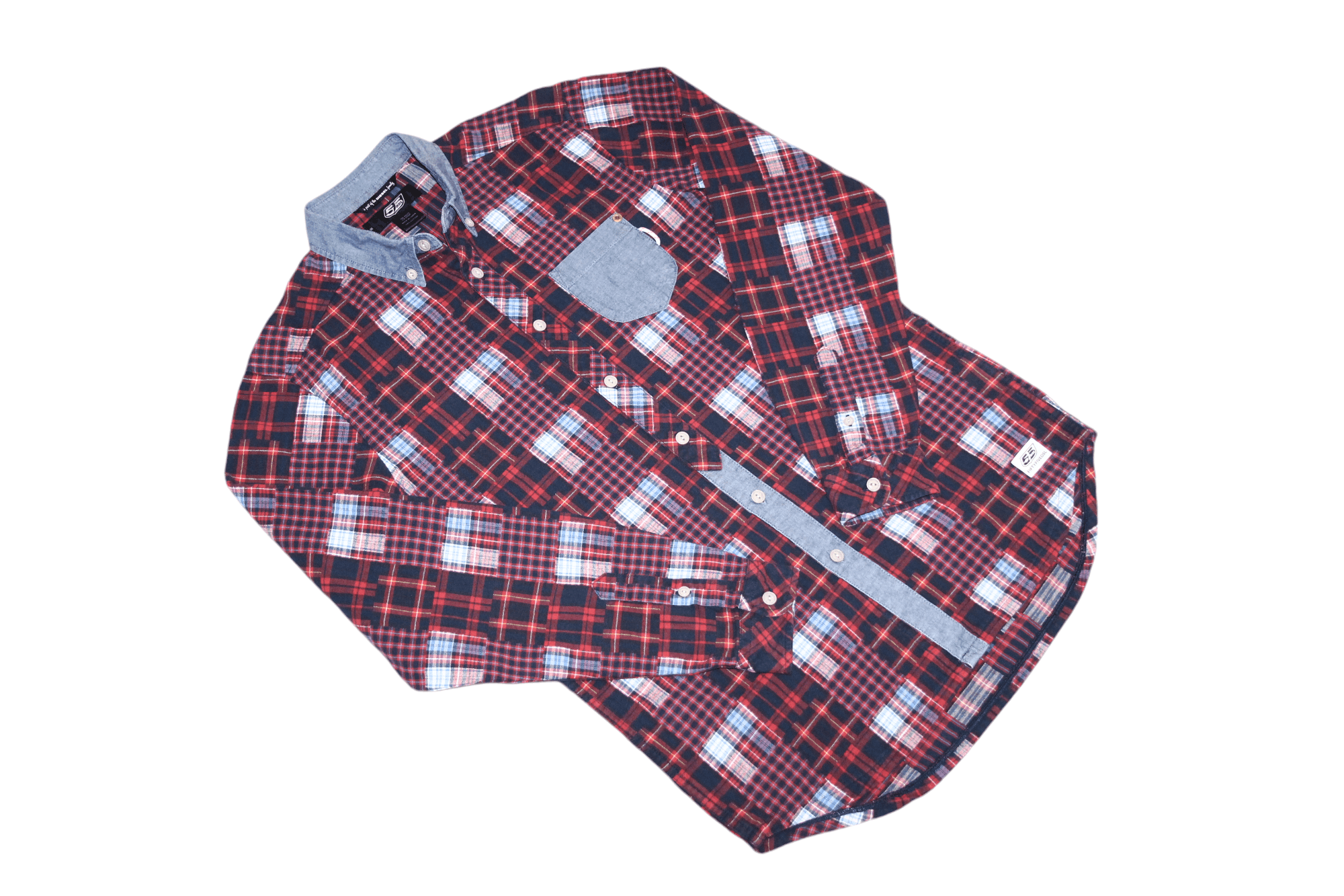 Diesel VTG🔥55DSL by Diesel patchwork tartan rugged flannel shirt Size US M / EU 48-50 / 2 - 6 Thumbnail
