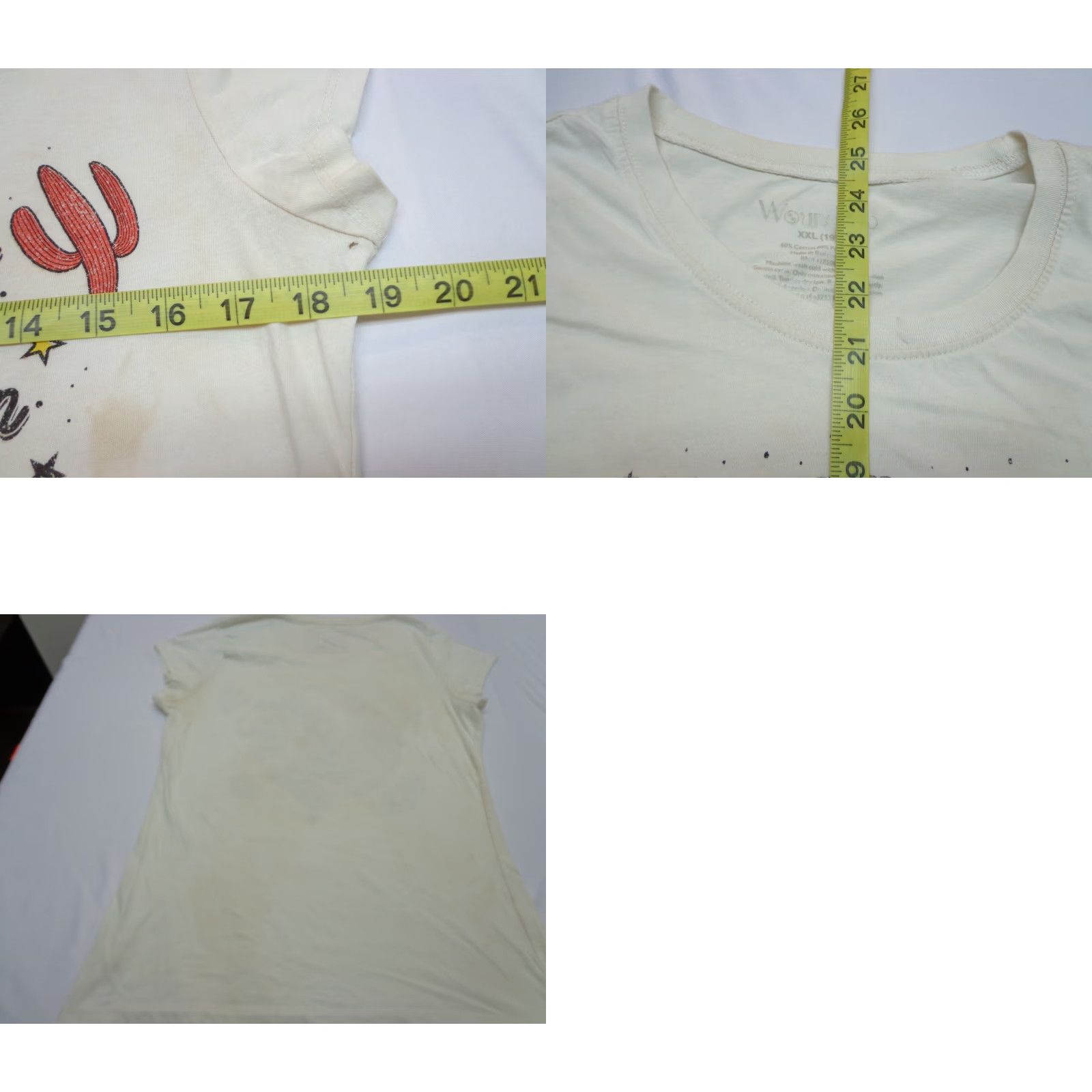 Vintage Wound Up T-Shirt Cowgirl Rope the Moon Western Sky 2XL Beige Cotton Blend Slim Short Sleeve Teens Brand: Wound Up Mens? Womens? Size XXL / US 16-18 / IT 52-54 - 8 Thumbnail