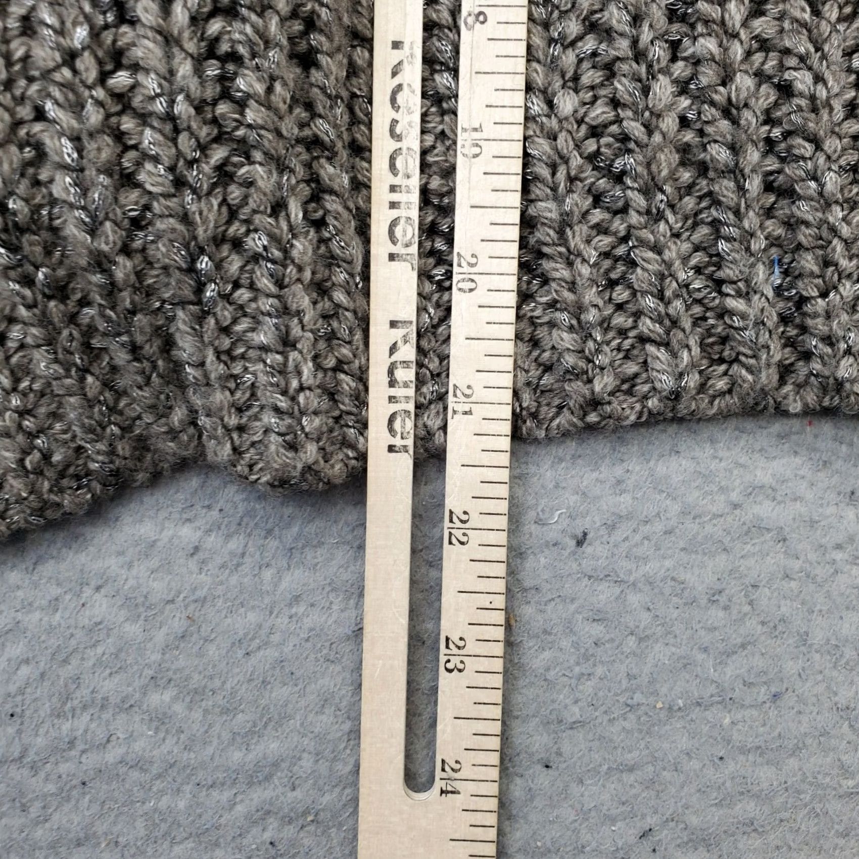 Vintage INC International Concepts Cardigan Women XS Gray Metallic Open Front Knit Sweater Size XS / US 0-2 / IT 36-38 - 6 Thumbnail