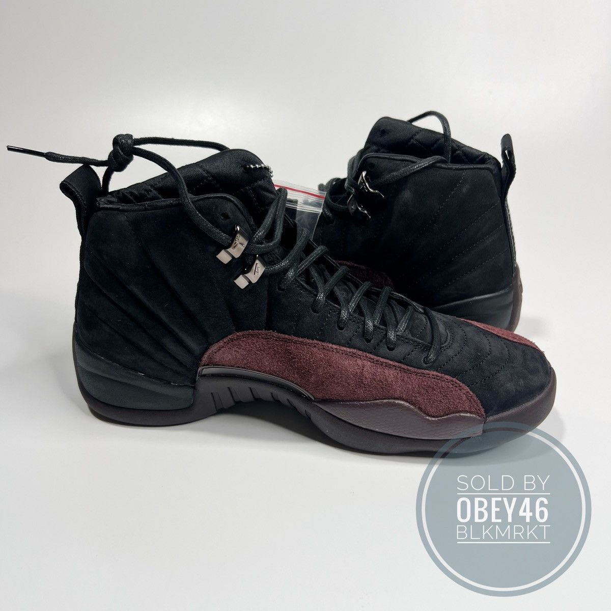 A Ma Maniere × Jordan Brand A Ma Maniere Air Jordan 12 Black Size 9.5M 11 W Size US 9.5 / EU 42-43 - 5 Thumbnail