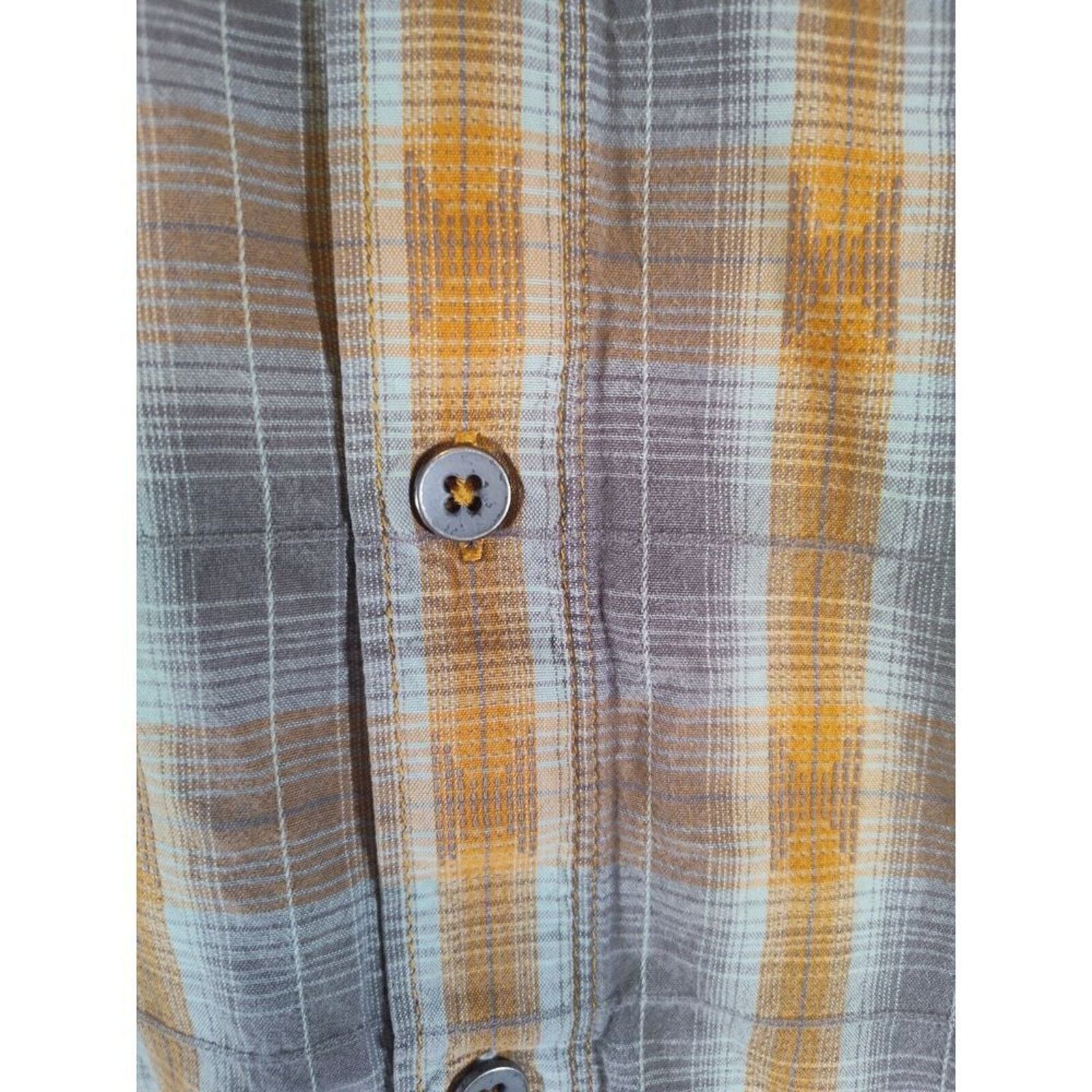 Woolrich Woolen Mills Woolrich Button Up Shirt Plaid Mens Large Orange Gray Cream Size US L / EU 52-54 / 3 - 11 Thumbnail