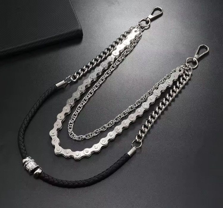 Vintage KeyChain Jean Biker Wallet Belts Chain Skull Charm Leather Size ONE SIZE - 2 Thumbnail