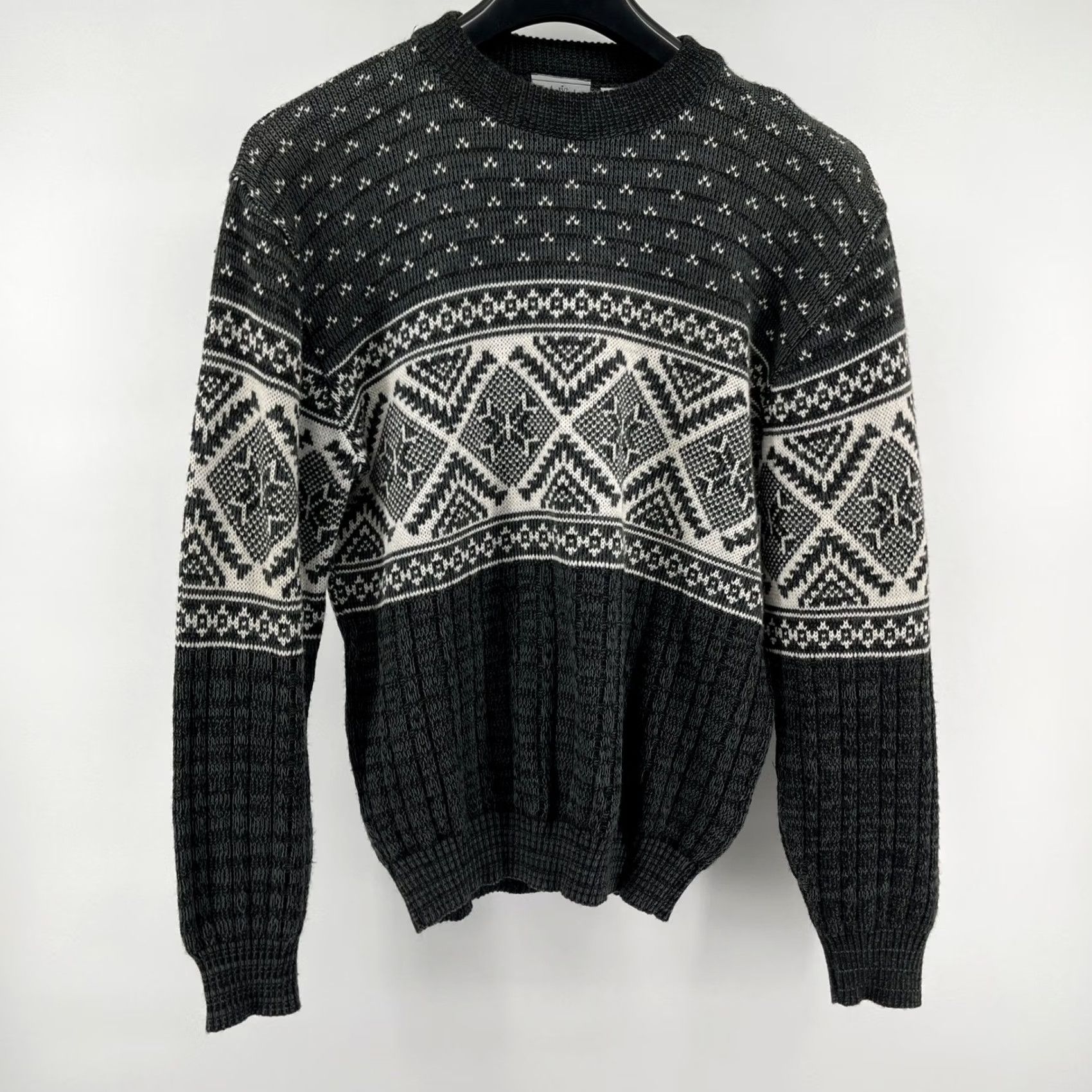 Vintage VINTAGE Rob Winter Sweater Mens L Gray Fair Isle Birds Eye Acrylic Size US L / EU 52-54 / 3 - 2 Thumbnail