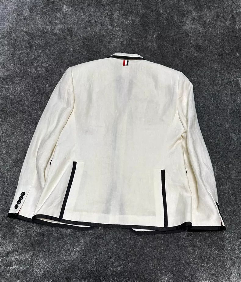 Thom Browne Thom Browne size2 White linen bag-tasseled dress jacket Size 36S - 6 Thumbnail