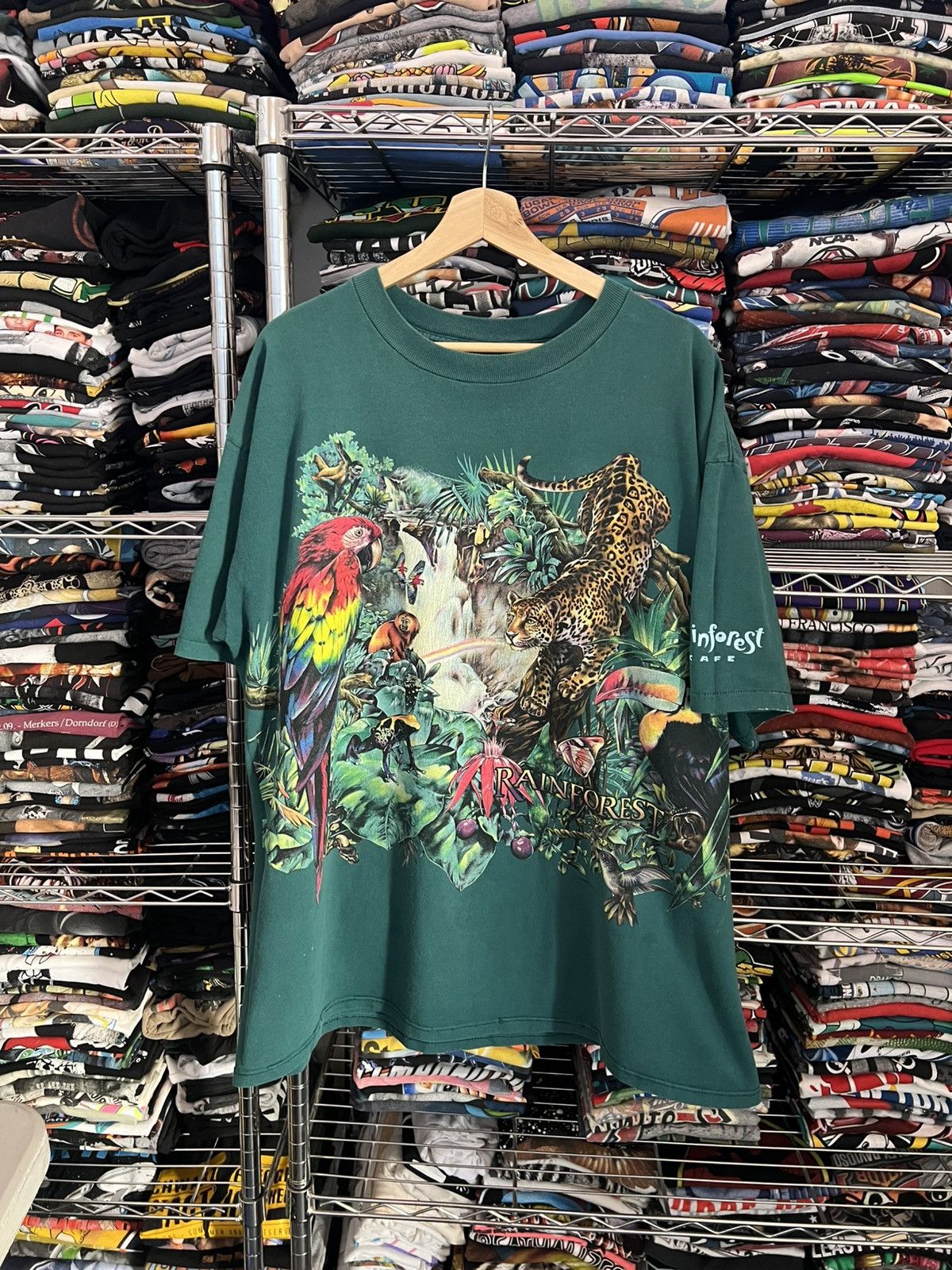 Habitat 1995 Rainforest Cafe AOP Single Stitch Nature Animal Tee Size US XXL / EU 58 / 5 - 1 Thumbnail