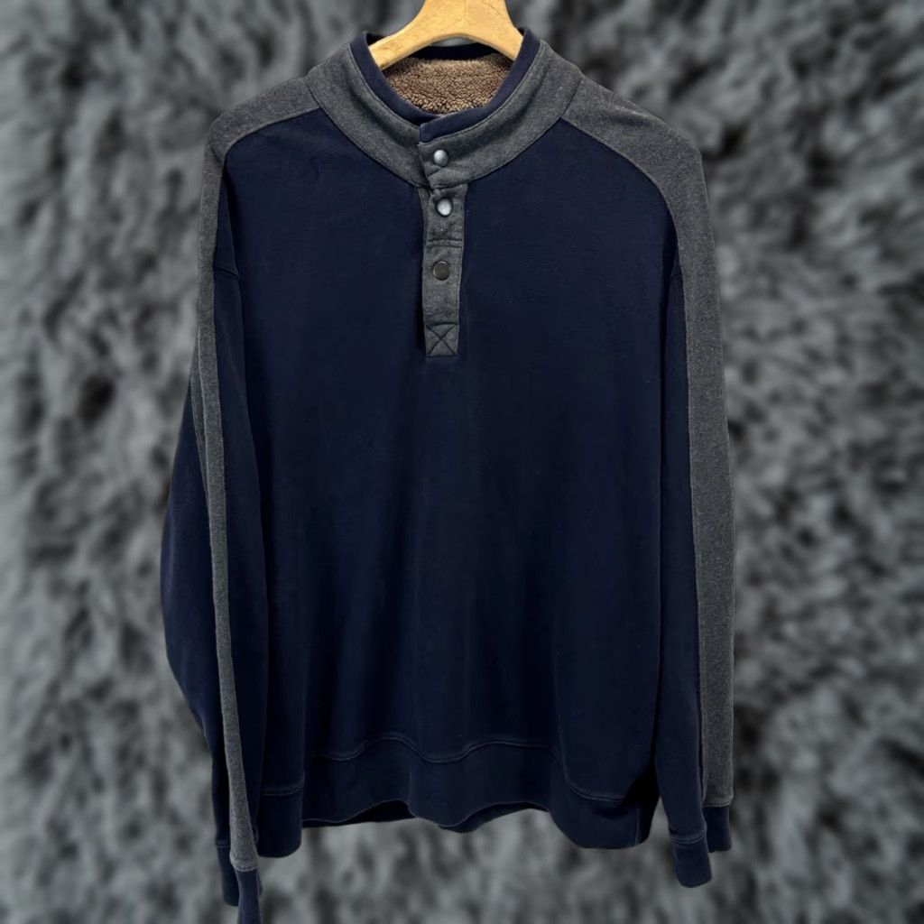 Carbon2Cobalt CARBON 2 COBALT Knit Sweater XL Mens Blue Pullover 1/4 Snap Cotton Casual Fall Winter Size US XL / EU 56 / 4 - 1 Thumbnail