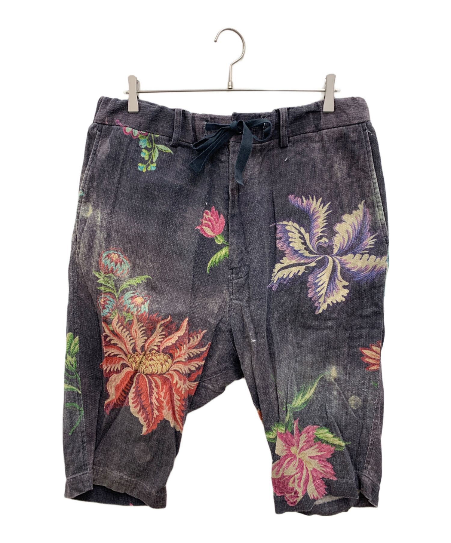 Yohji Yamamoto Yohji Yamamoto pour homme Cotton Linen Floral Wide Shorts Size US 35 - 1 Thumbnail