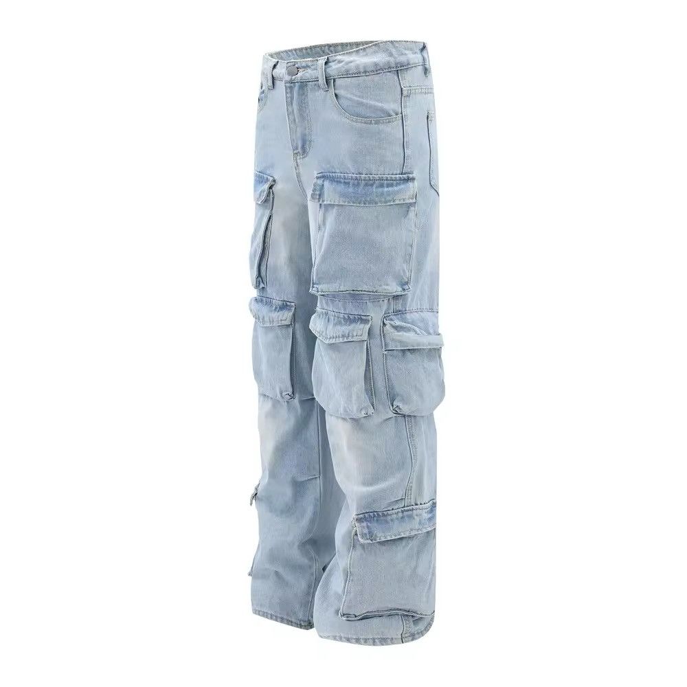 Japanese Brand × Jean Blue Multi Pocket Jeans Unisex Size US 31 - 2 Thumbnail