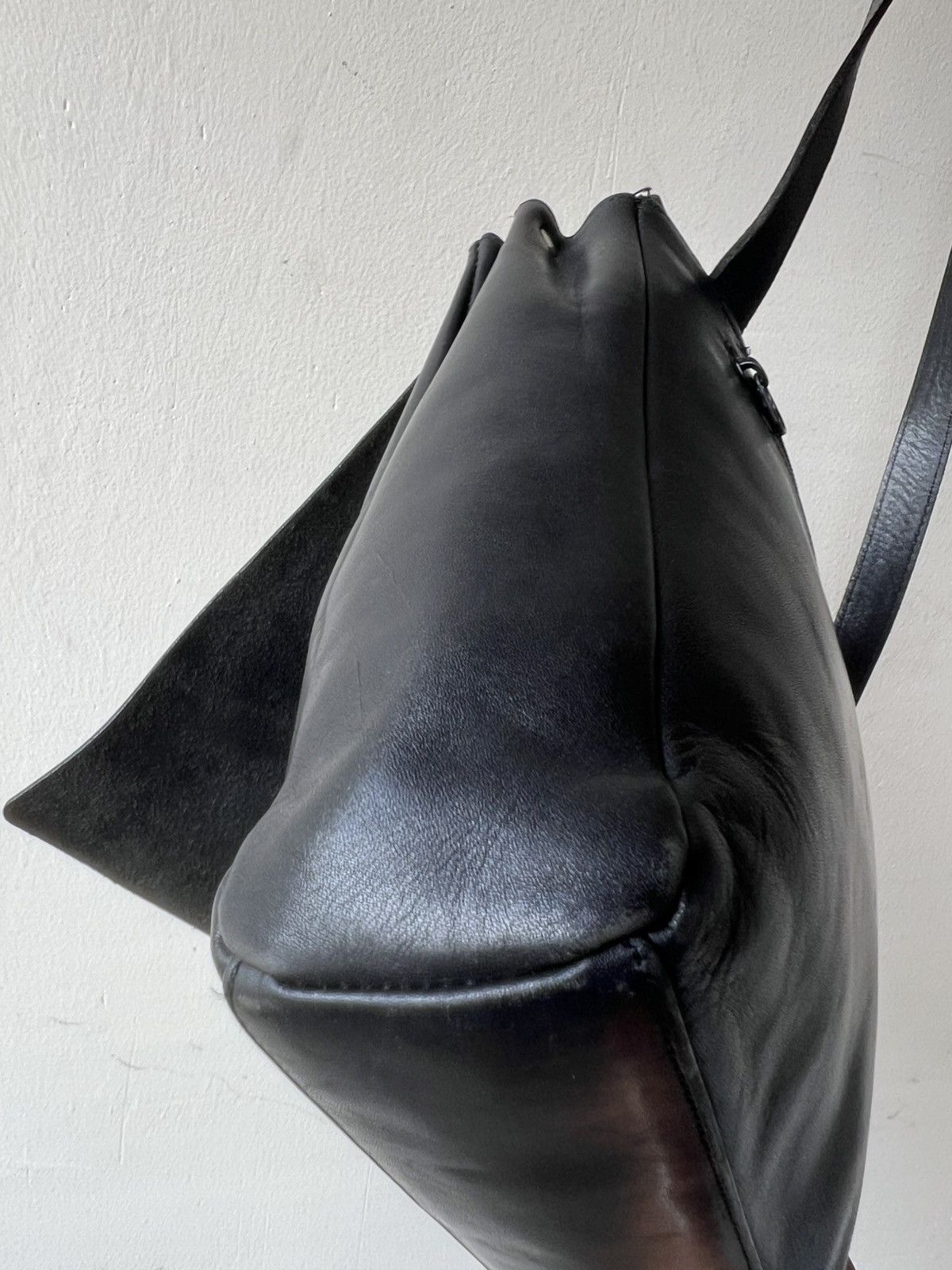 Leather Vintage PARTS Japan Patina Black High Quality Leather Bag Size ONE SIZE - 21 Thumbnail