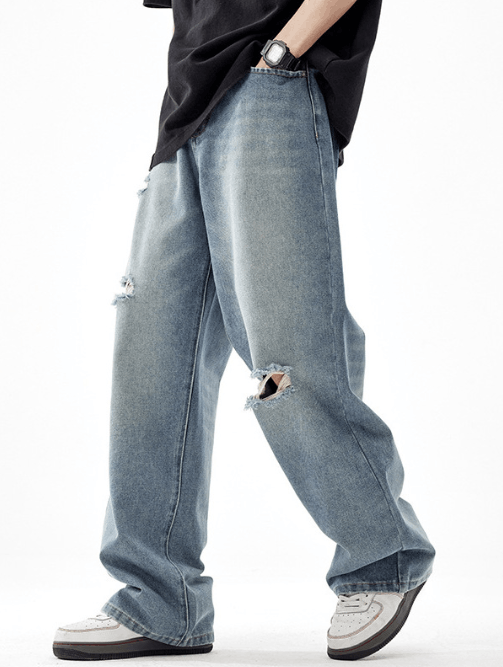 Japanese Brand American loose high street distressed washed ripped jeans Size US 32 / EU 48 - 3 Thumbnail