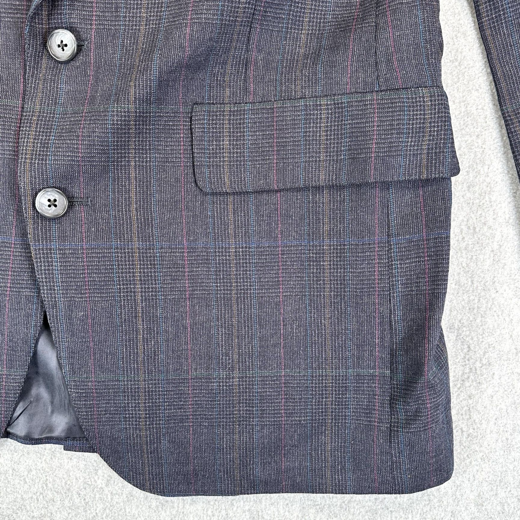 Hart Schaffner Marx VINTAGE Hart Schaffner Marx Blazer Sport Coat Mens 40 Gray Plaid Wool Two-Button Jacket Size 40R - 3 Thumbnail