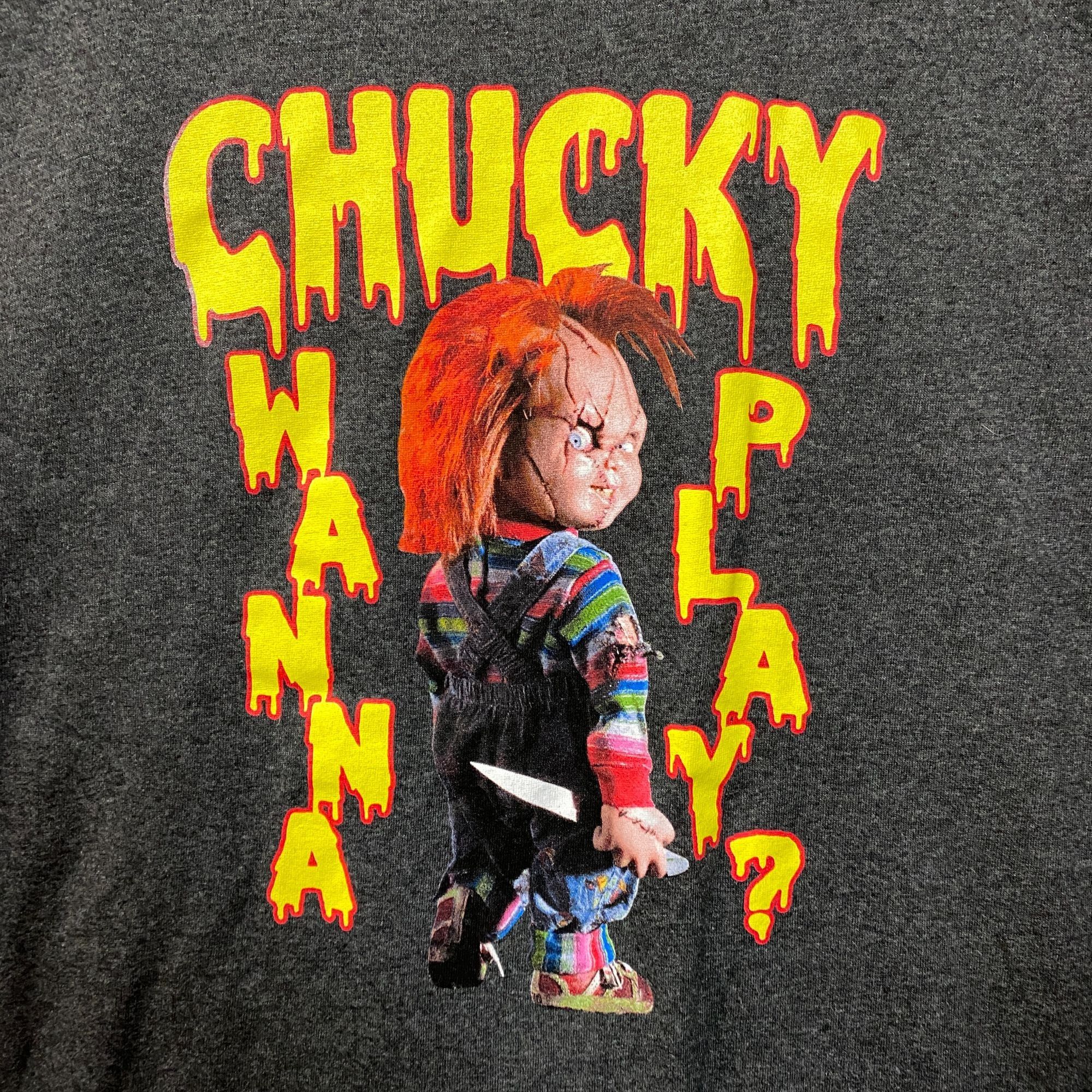 Other Chucky Wanna Play Graphic Design Gray T-Shirt Medium Size US M / EU 48-50 / 2 - 2 Thumbnail