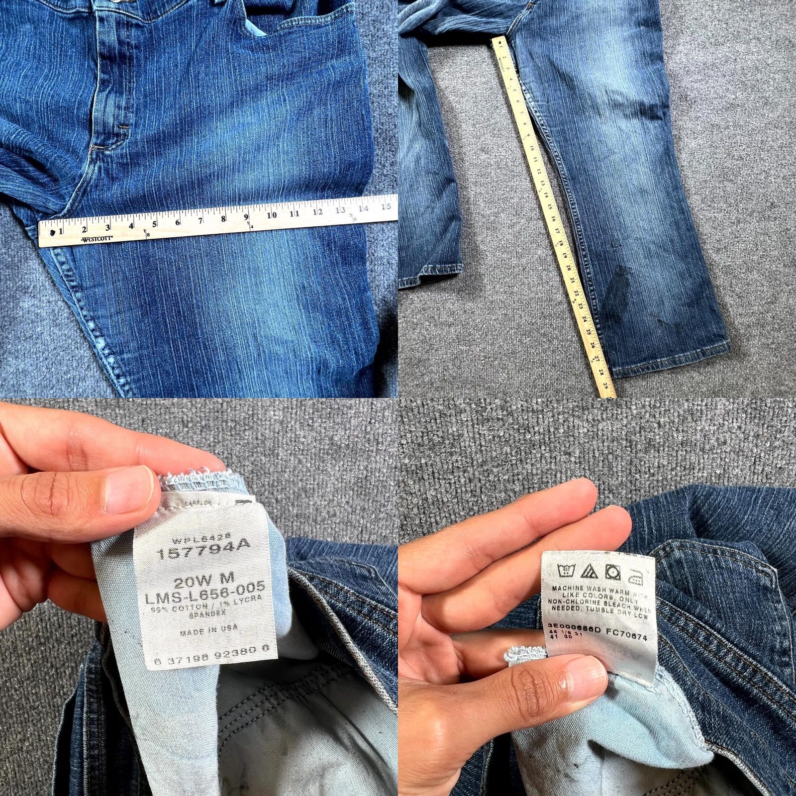 Denime Denim Riders Jeans Women's 20W Blue Medium Wash Straight Leg Western Vintage Size 42" / US 20 - 8 Thumbnail