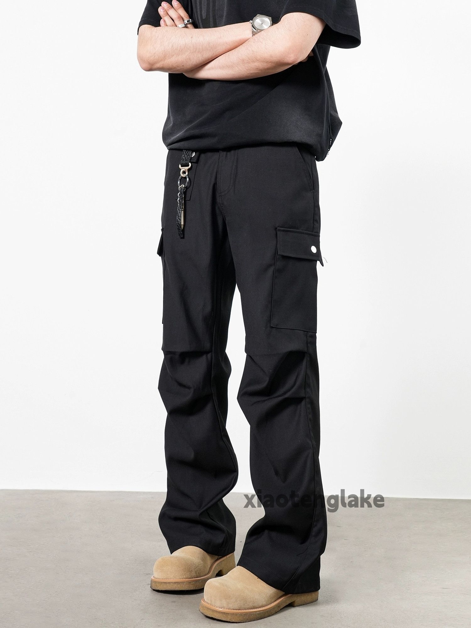 urban utility skate hiphop pleated cargo pants