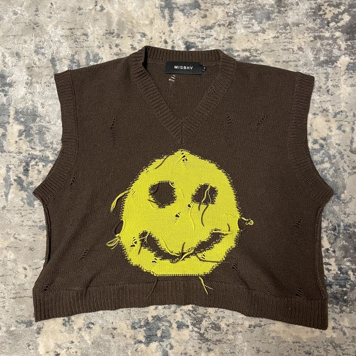 Misbhv Brown Smiley V Neck Vest Grailed