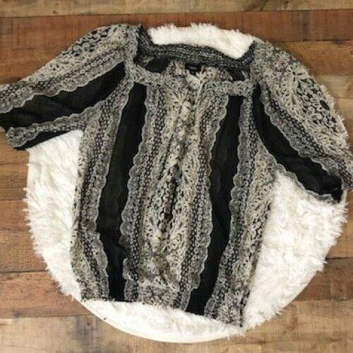 Mossimo Mossimo Top Size Medium Black And White Boho Semi Sheer Size M / US 6-8 / IT 42-44 - 1 Thumbnail