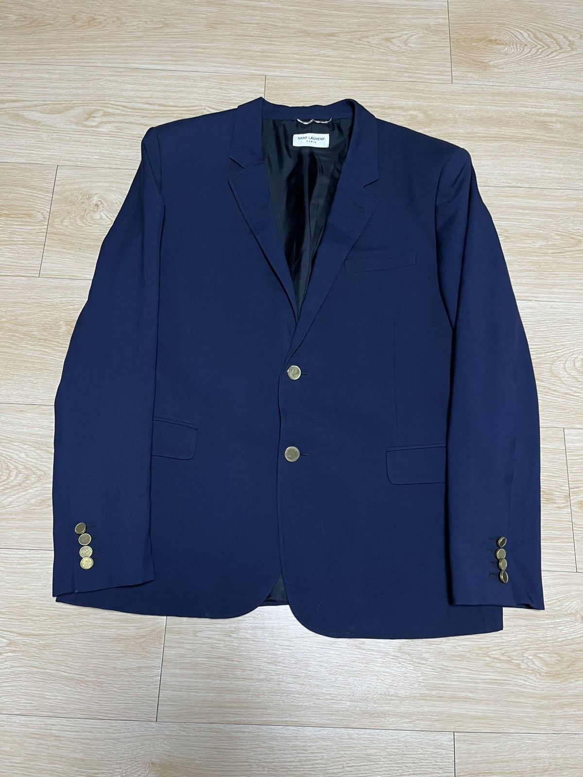 Saint Laurent Paris 56 Saint Laurent ss14 gold button blazer suit jacket Size 54L - 1 Thumbnail