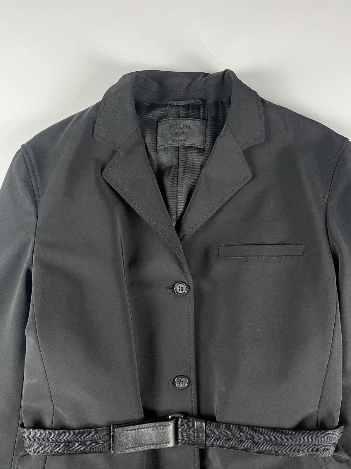 Prada Prada Belted Linen Formal Overcoat FW 1999 Size S / US 4 / IT 40 - 3 Thumbnail