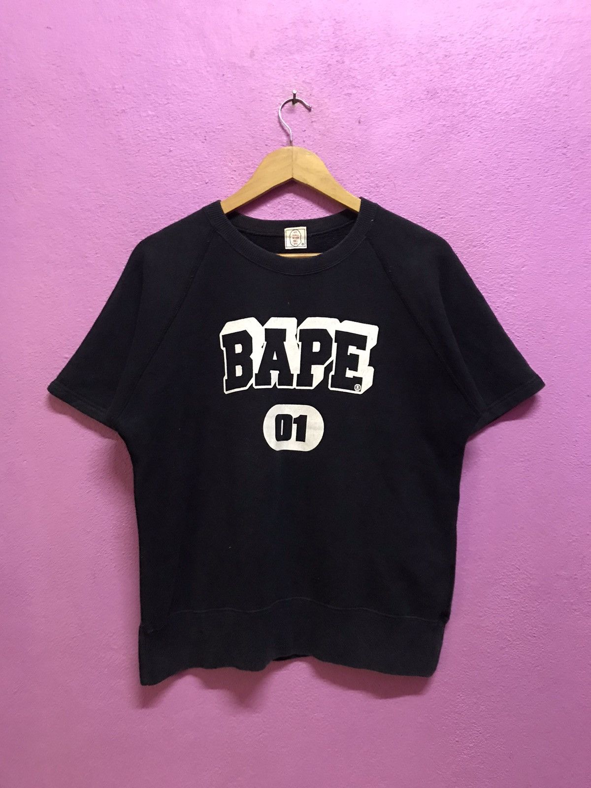 image of Bape S/s Crewneck in Black, Men's (Size Medium)