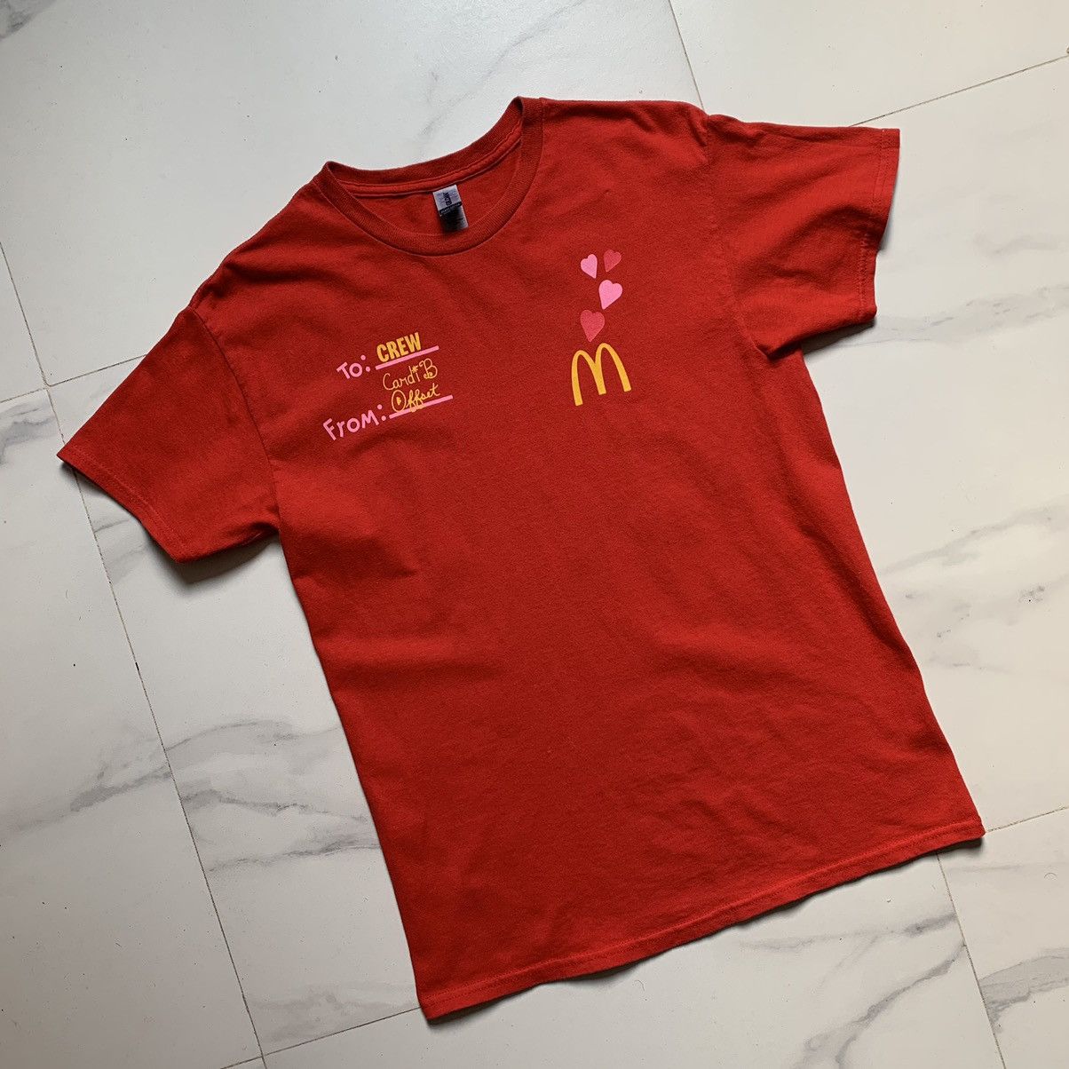 Designer × Rap Tees 2023 McDonalds Cardi B Offset Crew T-Shirt Size US M / EU 48-50 / 2 - 3 Thumbnail