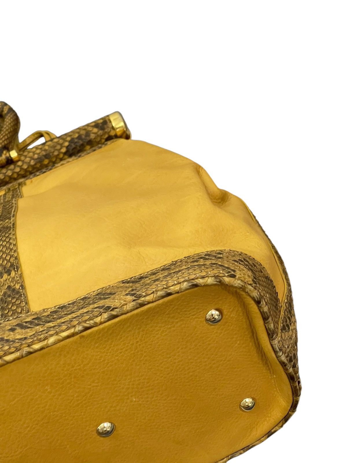 Genuine Leather Full Leather Python Vtg Elegance Italy Hand Bag 1🟩0 Size ONE SIZE - 7 Thumbnail