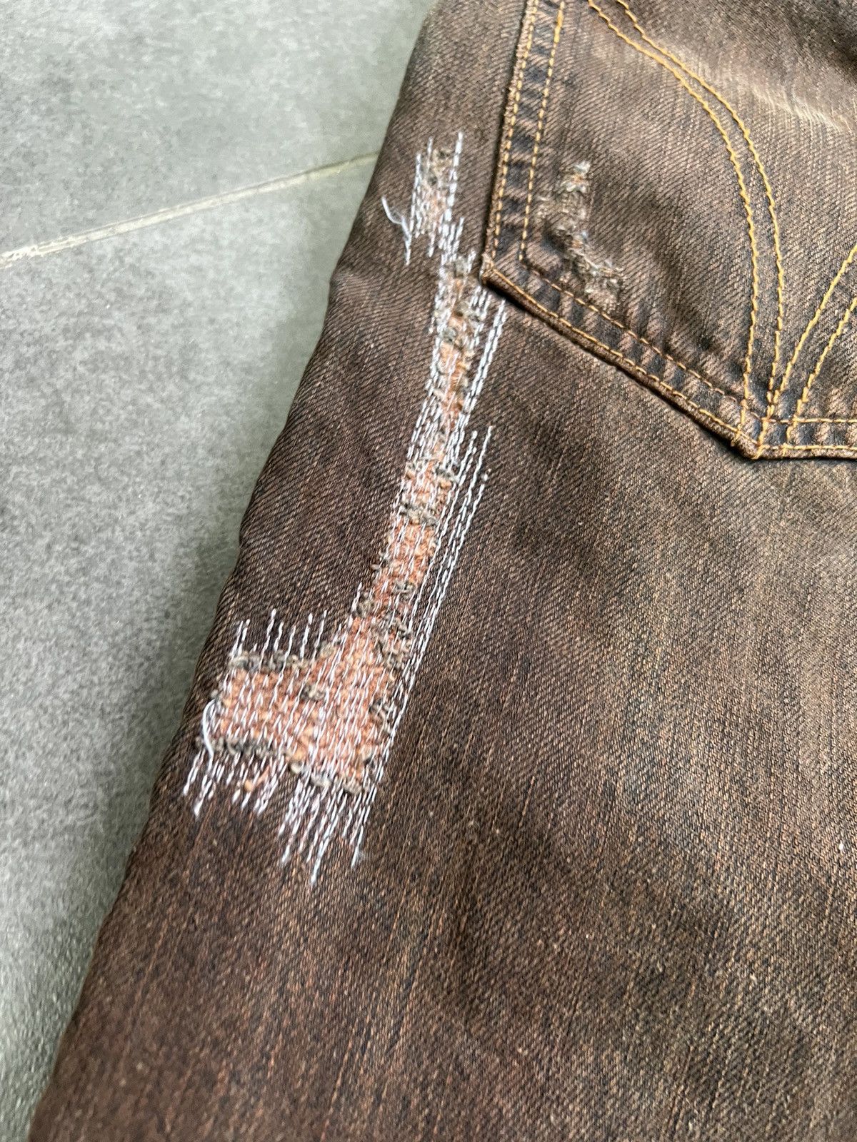 Dolce & Gabbana × Vintage Dolce Gabbana sashiko distressed avant Garde y2k dg jeans Size 30" / US 8 / IT 44 - 9 Thumbnail