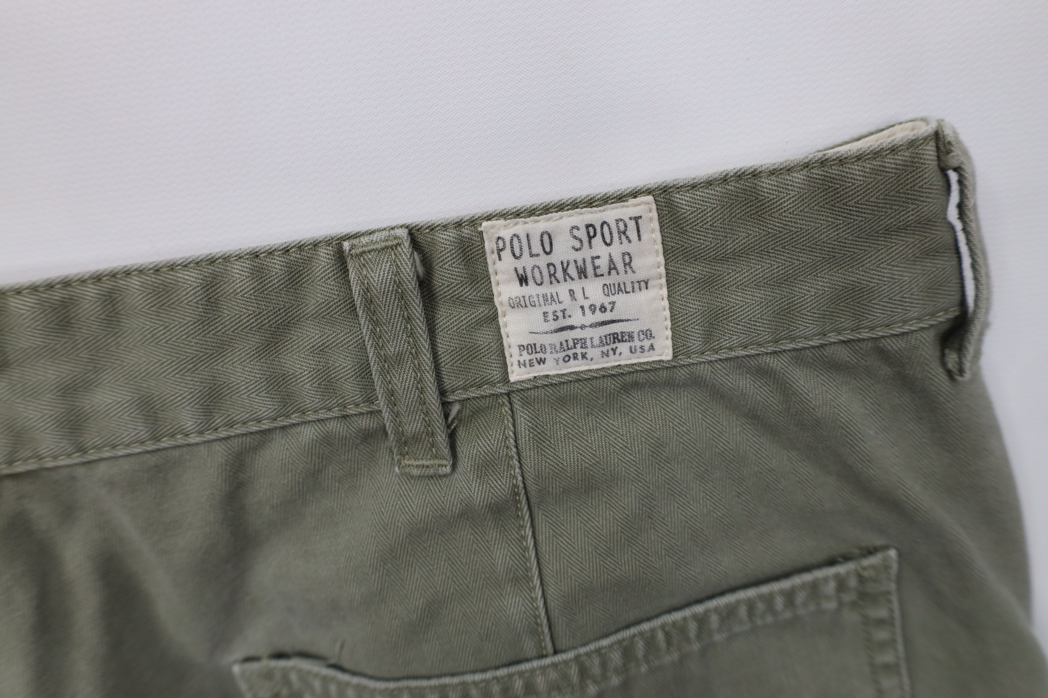 Ralph Lauren Vintage 90s Polo Sport Ralph Lauren HBT Workwear Shorts Size US 36 / EU 52 - 12 Thumbnail