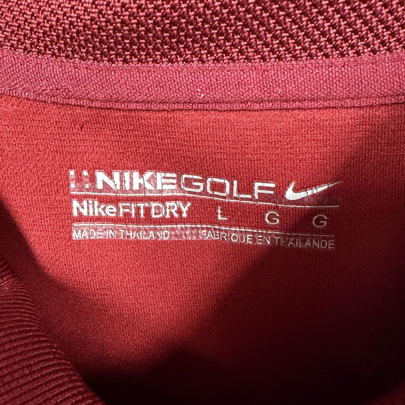 Nike Nike Golf Polo Shirt Mens Large Red White Stripe Knit Regular Fit Dry Performance Size US L / EU 52-54 / 3 - 5 Thumbnail