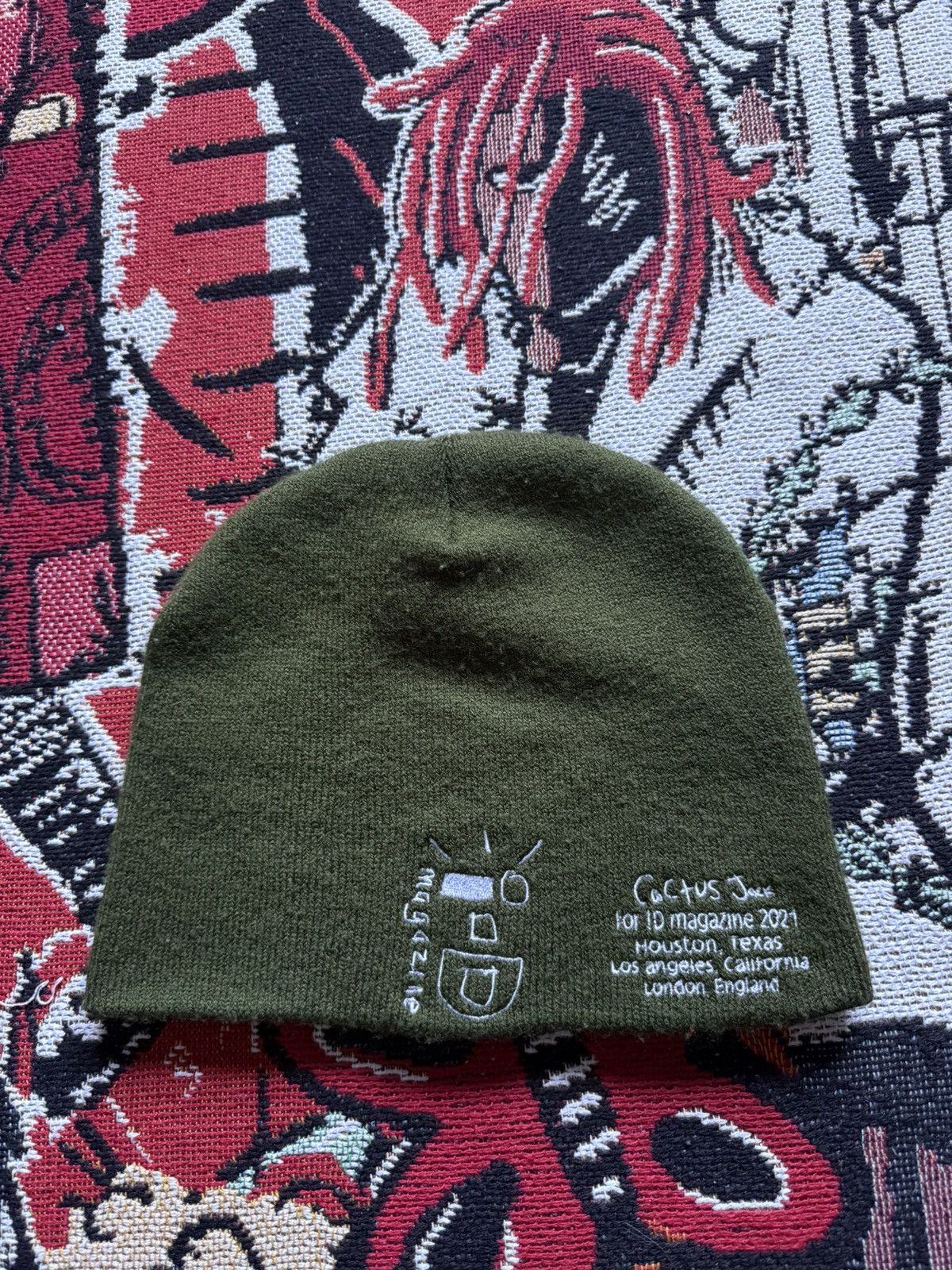 Travis Scott ID magazine cactus jack travis scott green beanie Size ONE SIZE - 1 Thumbnail