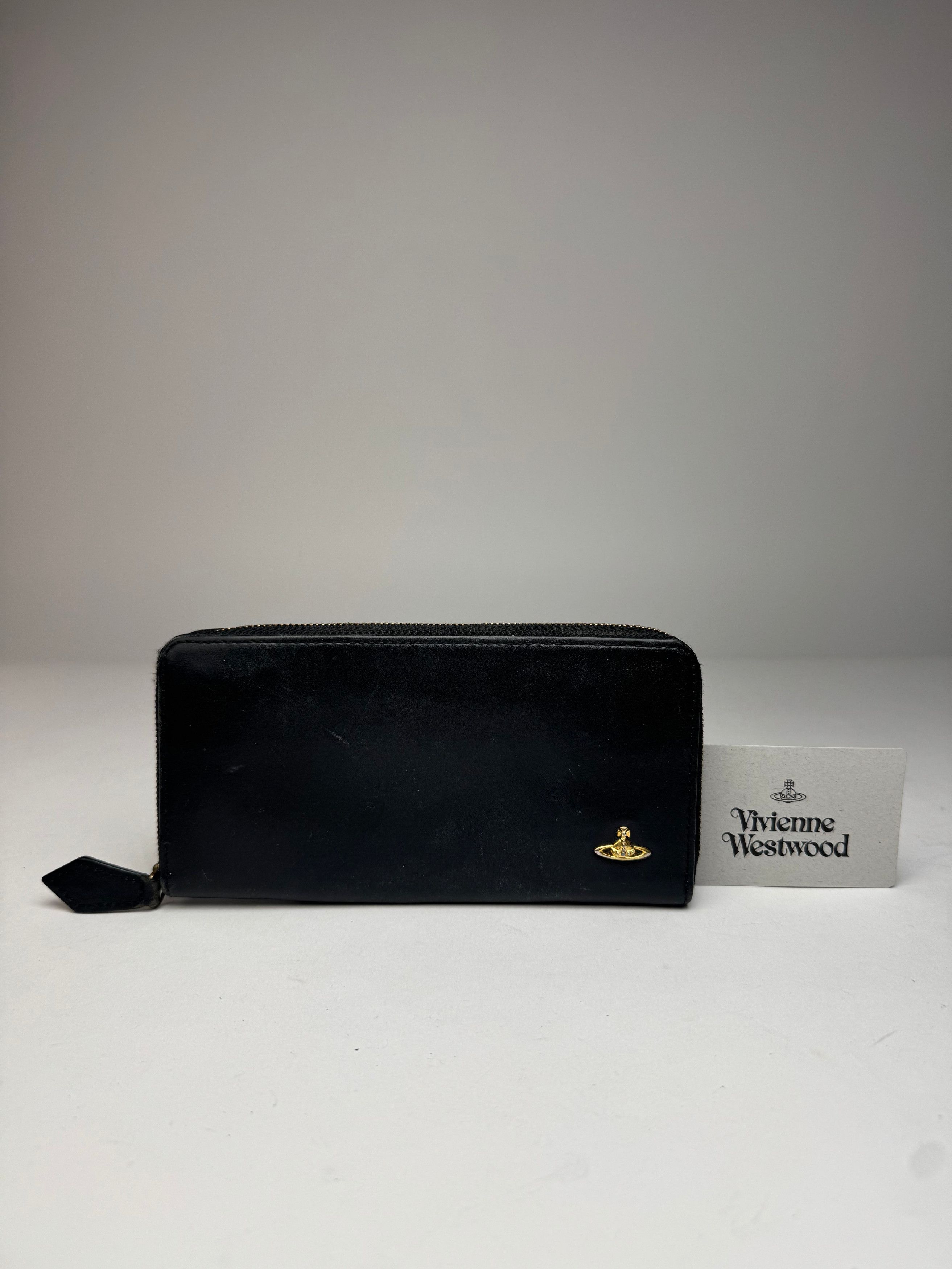 Vivienne Westwood Vintage Leather Zippy Wallet Black Size ONE SIZE - 1 Thumbnail