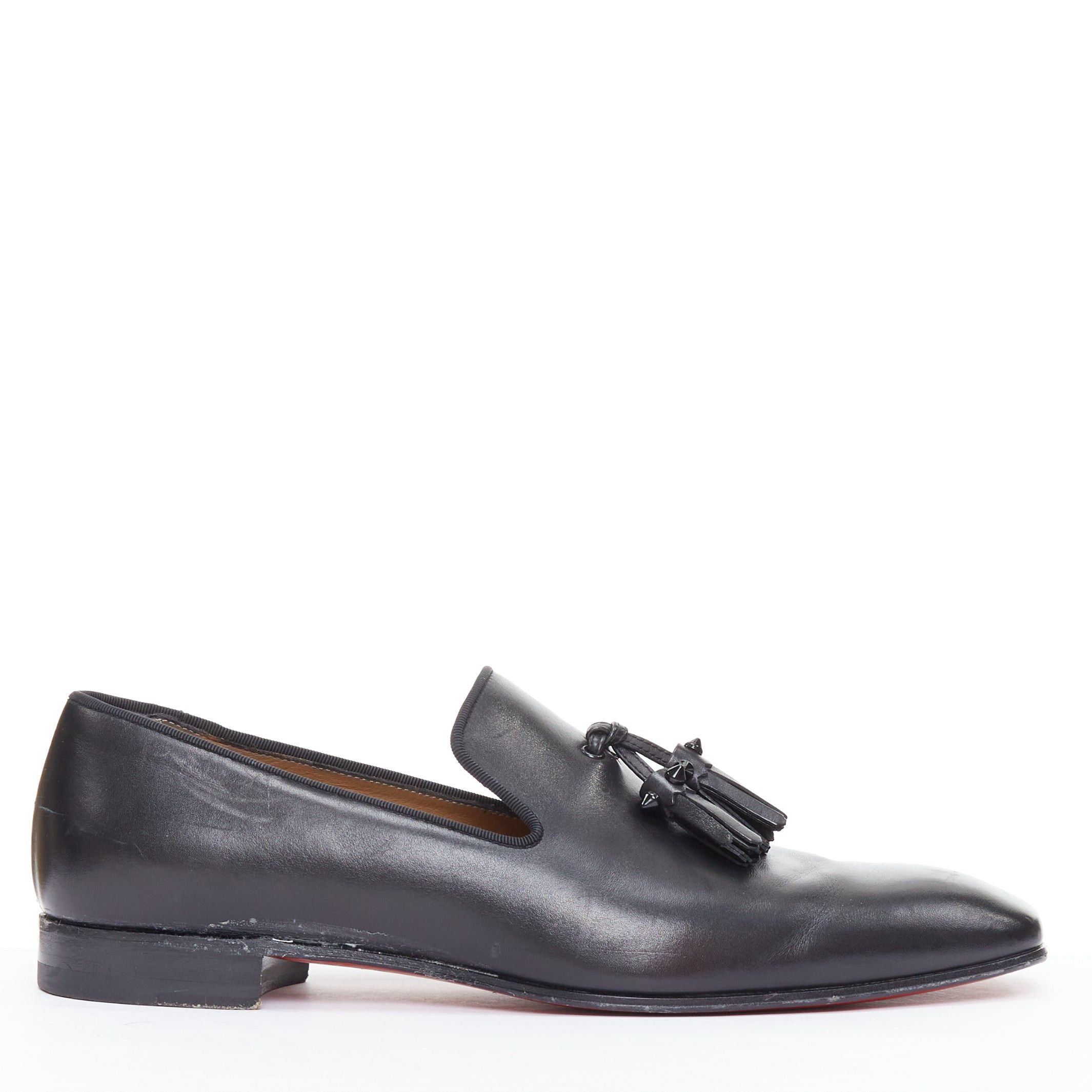 Christian Louboutin CHRISTIAN LOUBOUTIN Dandelion black tassel smooth leather loafers EU41.5 Size US 8.5 / EU 41-42 - 1 Thumbnail