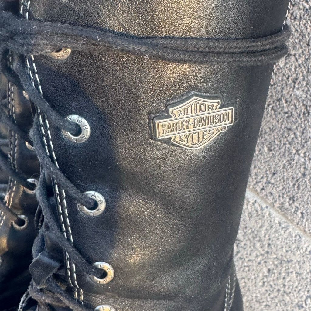Harley Davidson Harley-Davidson Lace Up Black motorcycle Riding Boots 8.5 Size US 8.5 / IT 38.5 - 6 Thumbnail