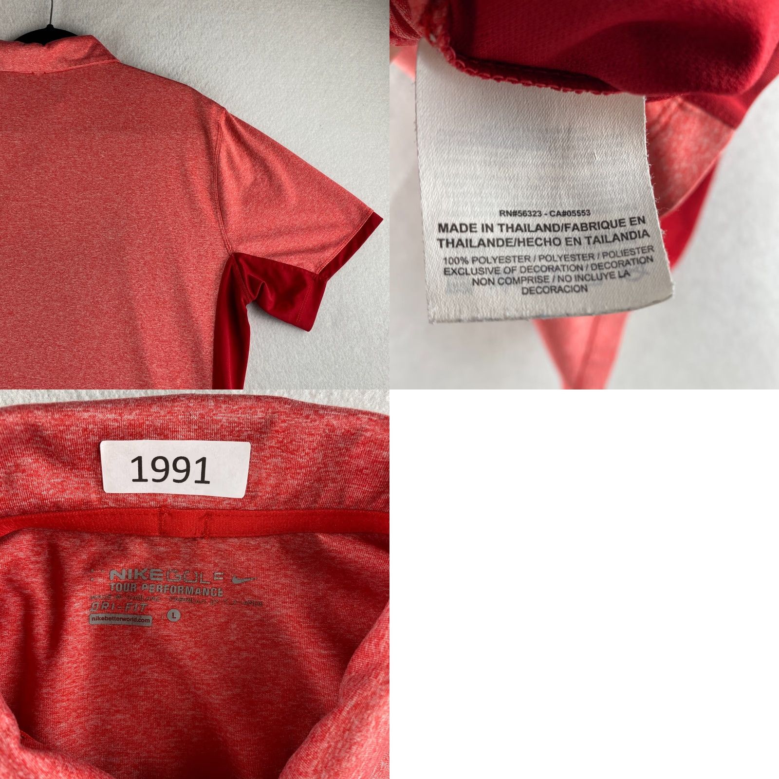 Nike Nike Golf Polo Shirt Mens L Red Breathable Dri-Fit Short-Sleeve Moisture Wicking Polyester Cotton Blend Logo Shirt Golf Nike Brand Size US L / EU 52-54 / 3 - 10 Thumbnail