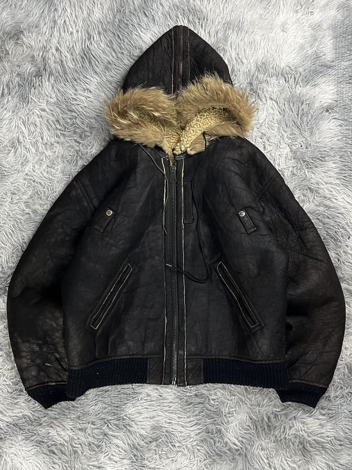 Avirex Vintage Avirex B-3 Leather jacket hoodie Size US M / EU 48-50 / 2 - 1 Thumbnail
