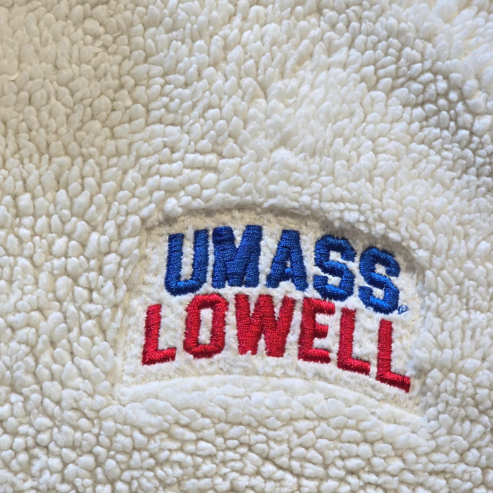 Vintage U Mass Lowell Sweatshirt Mens XL White Embroidered Fleece 1/4 Zip Casual Size US XL / EU 56 / 4 - 3 Thumbnail
