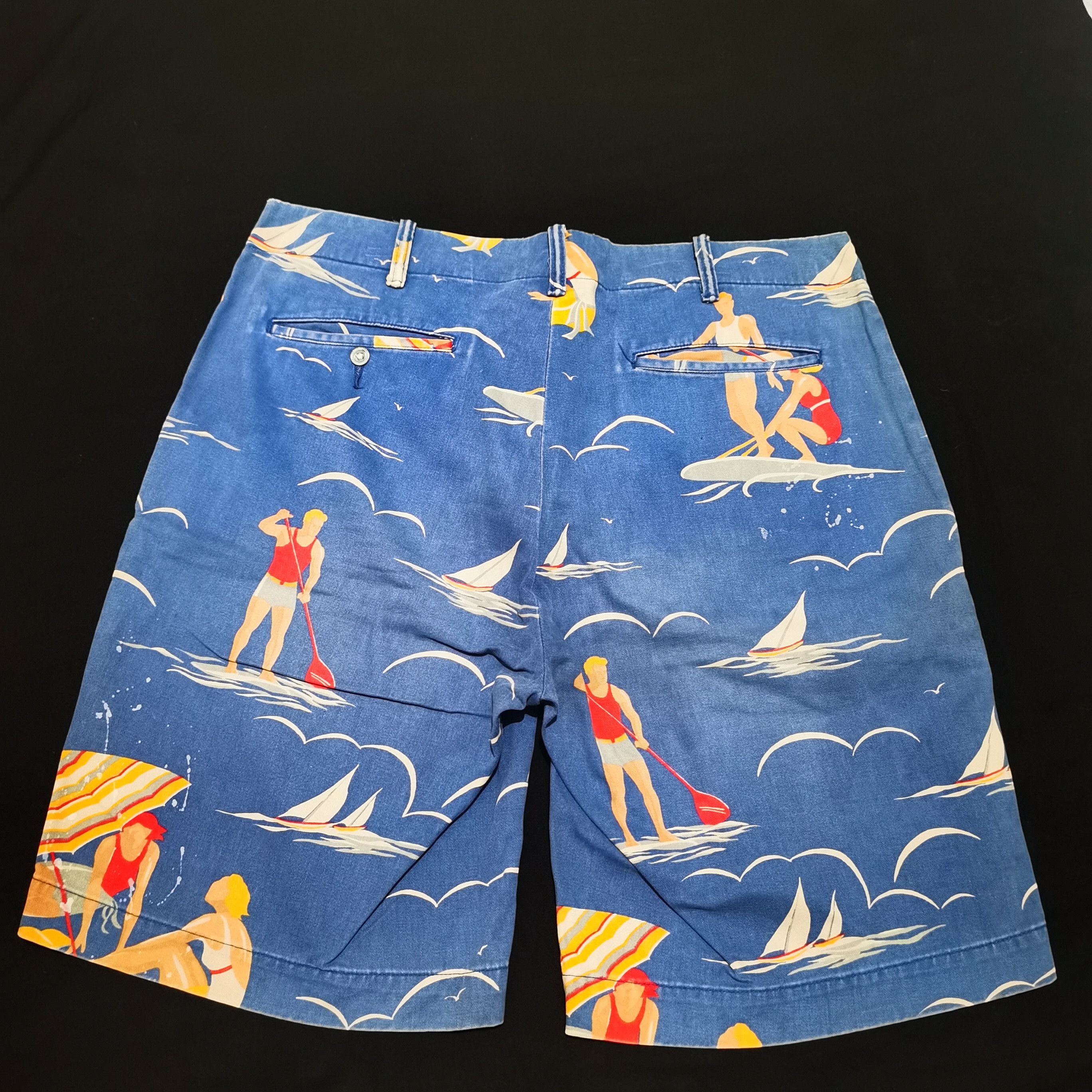 Polo Ralph Lauren × Vintage 90s Polo Ralph Lauren Printed Blue Beach Sail Umbrella Size US 34 / EU 50 - 2 Thumbnail