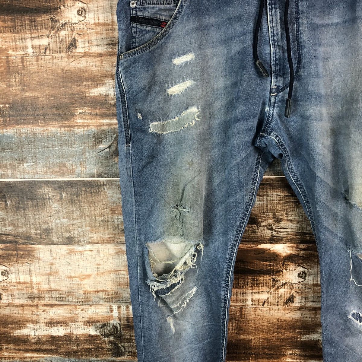 Diesel Diesel Blue Distressed Denim Pants #A2092 Size US 33 - 9 Thumbnail