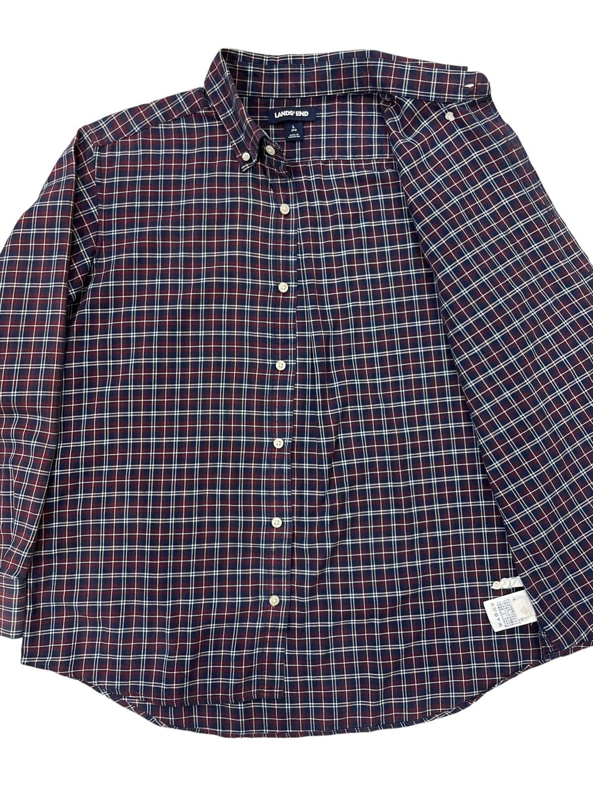 Flannel × Japanese Brand × Lands' End Vintage Land’s End Travis Scott Style Tartan Plaid Flannel Size US L / EU 52-54 / 3 - 10 Thumbnail