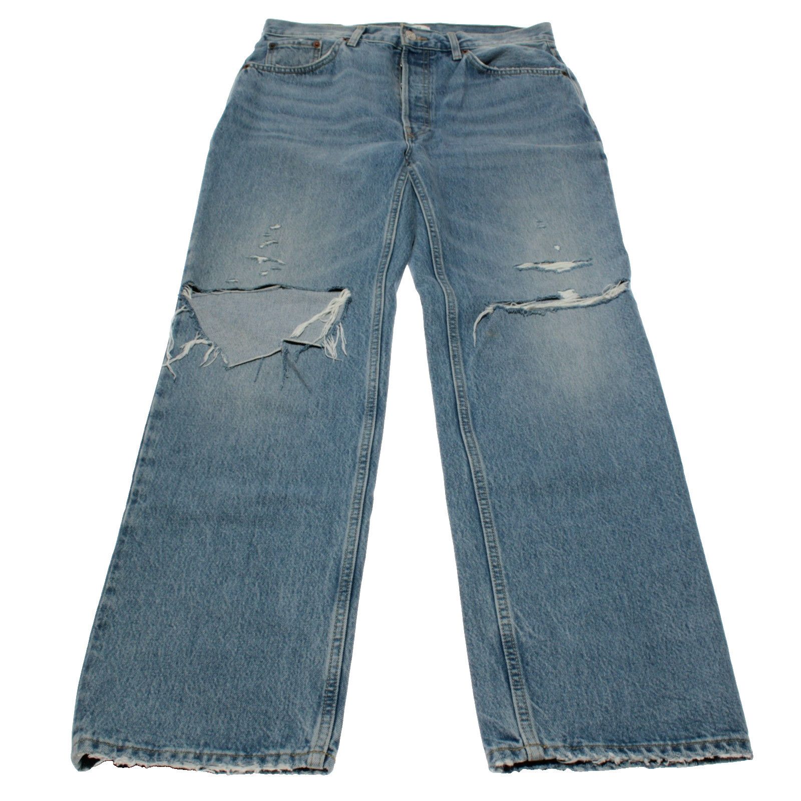 RE/DONE Re/Done 90s Comfy Denim Jeans Size 29 Sunfaded Destroy Blue Size 28" / US 6 / IT 42 - 2 Thumbnail