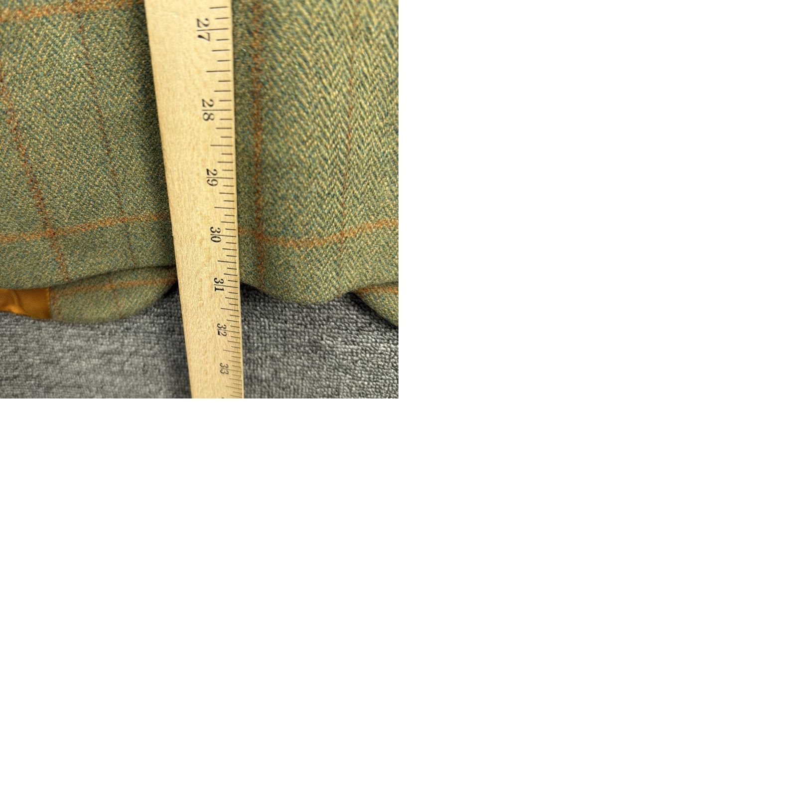Vintage VINTAGE Blazer Sport Coat Wool Tweed Green Check Johnstons of Elgin 44 Mens Size 44R - 9 Thumbnail