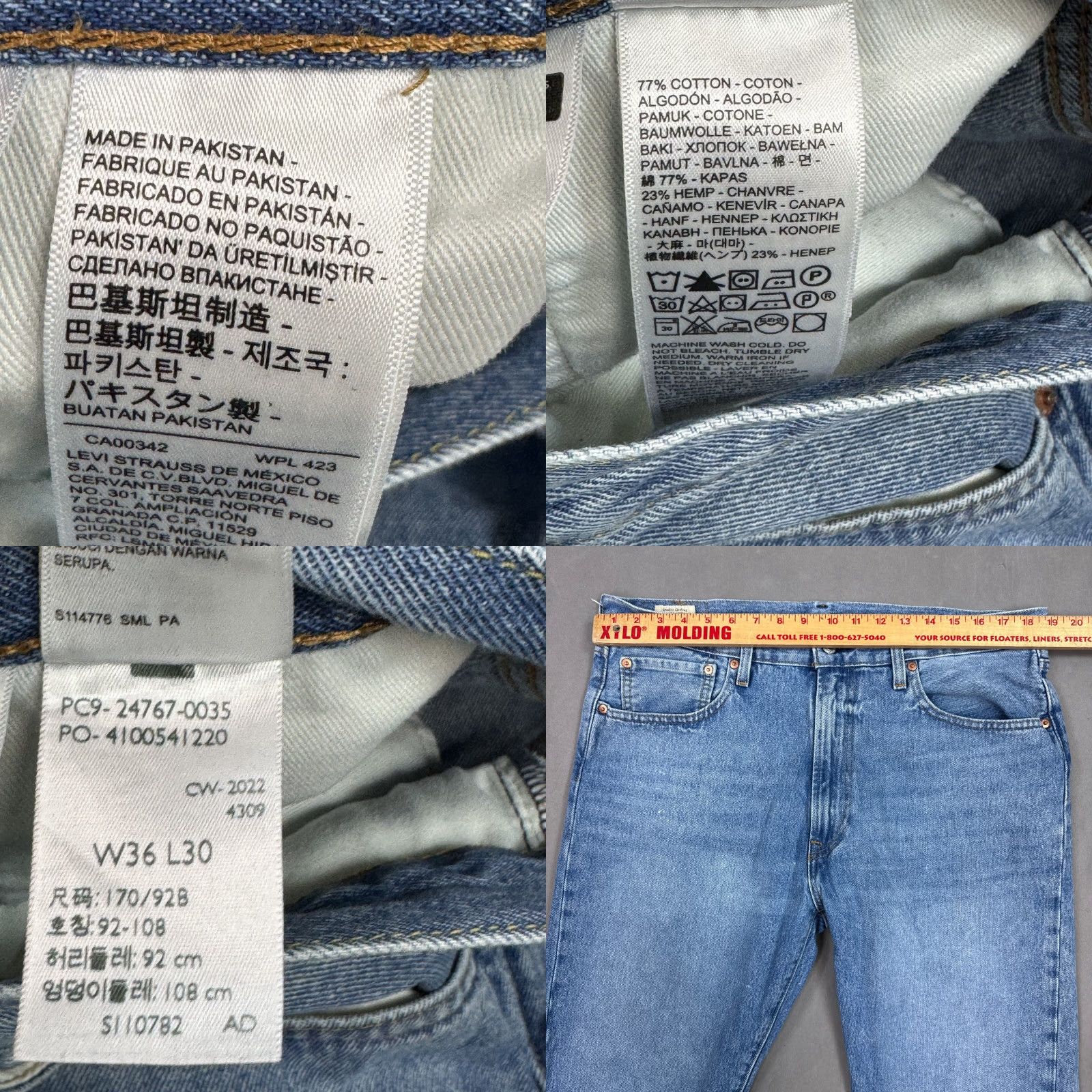 Levi's Levi's Jeans 36x30 Blue Denim 551 Straight Denim Pants Faded Washout Vintage Mens Regular Jeans Boys Girls Size US 36 / EU 52 - 8 Thumbnail