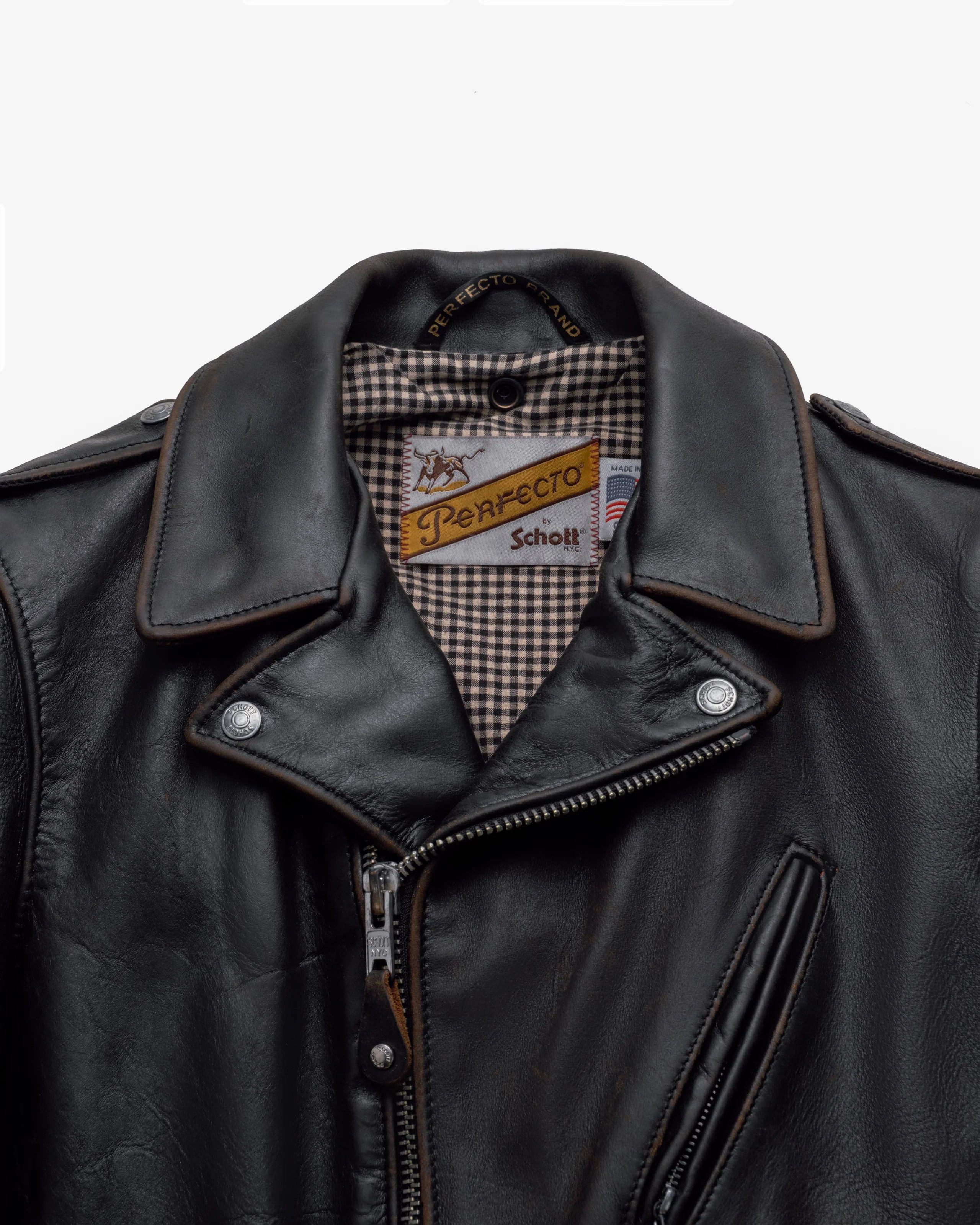 Schott Schott NYC P50VN Vintaged Cowhide Perfecto Jacket – Large Size US L / EU 52-54 / 3 - 6 Thumbnail